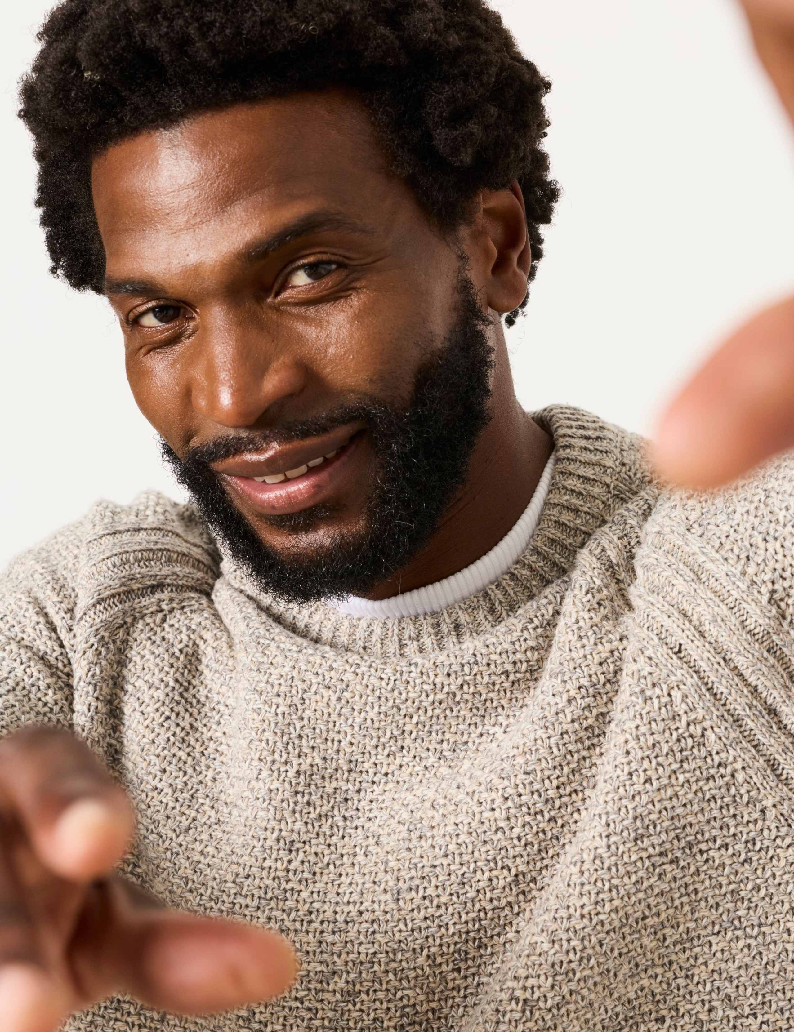 Cotton Rich Twist Jumper with Wool 6 of 6