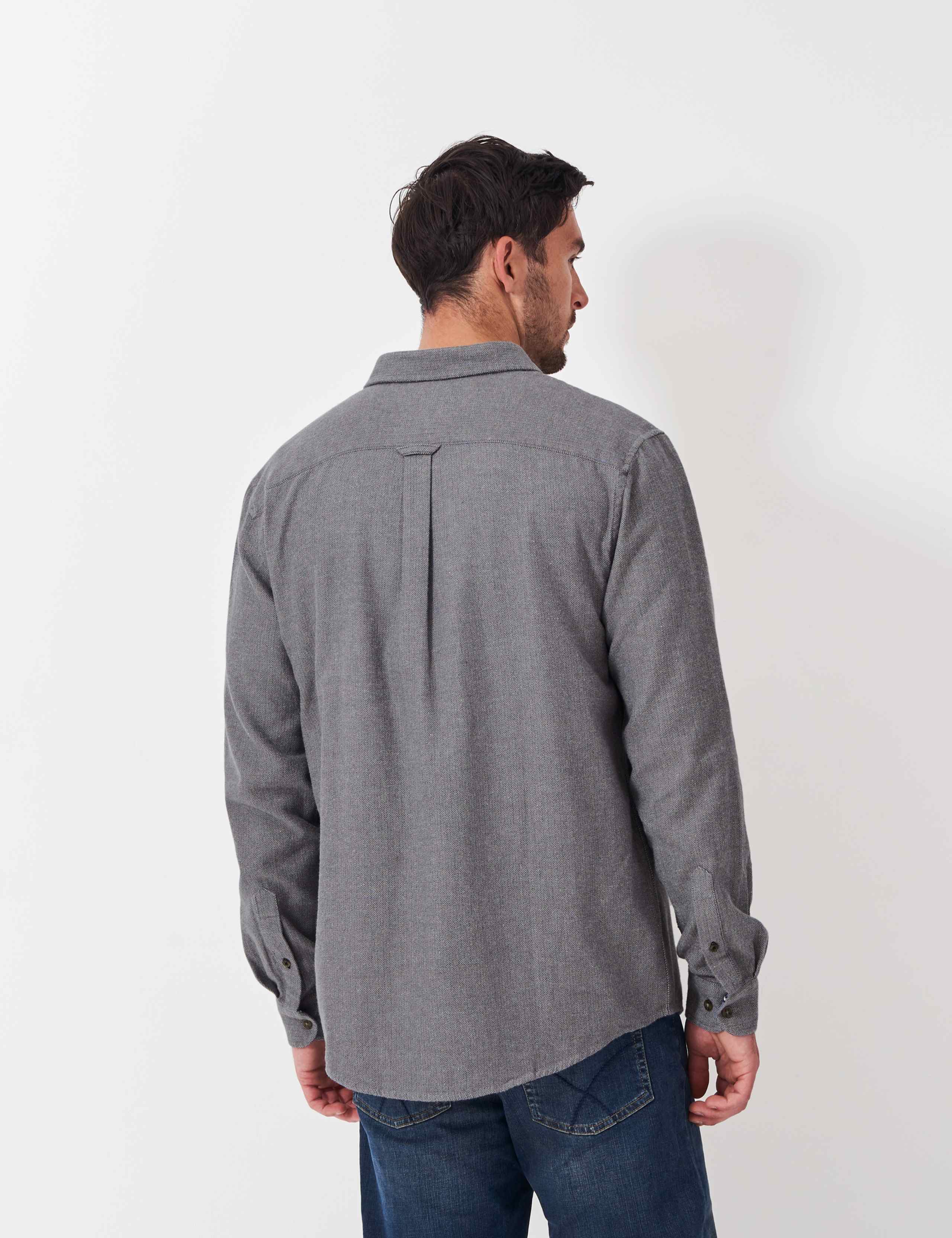 Pure Cotton Flannel Herringbone Shirt 4 of 5