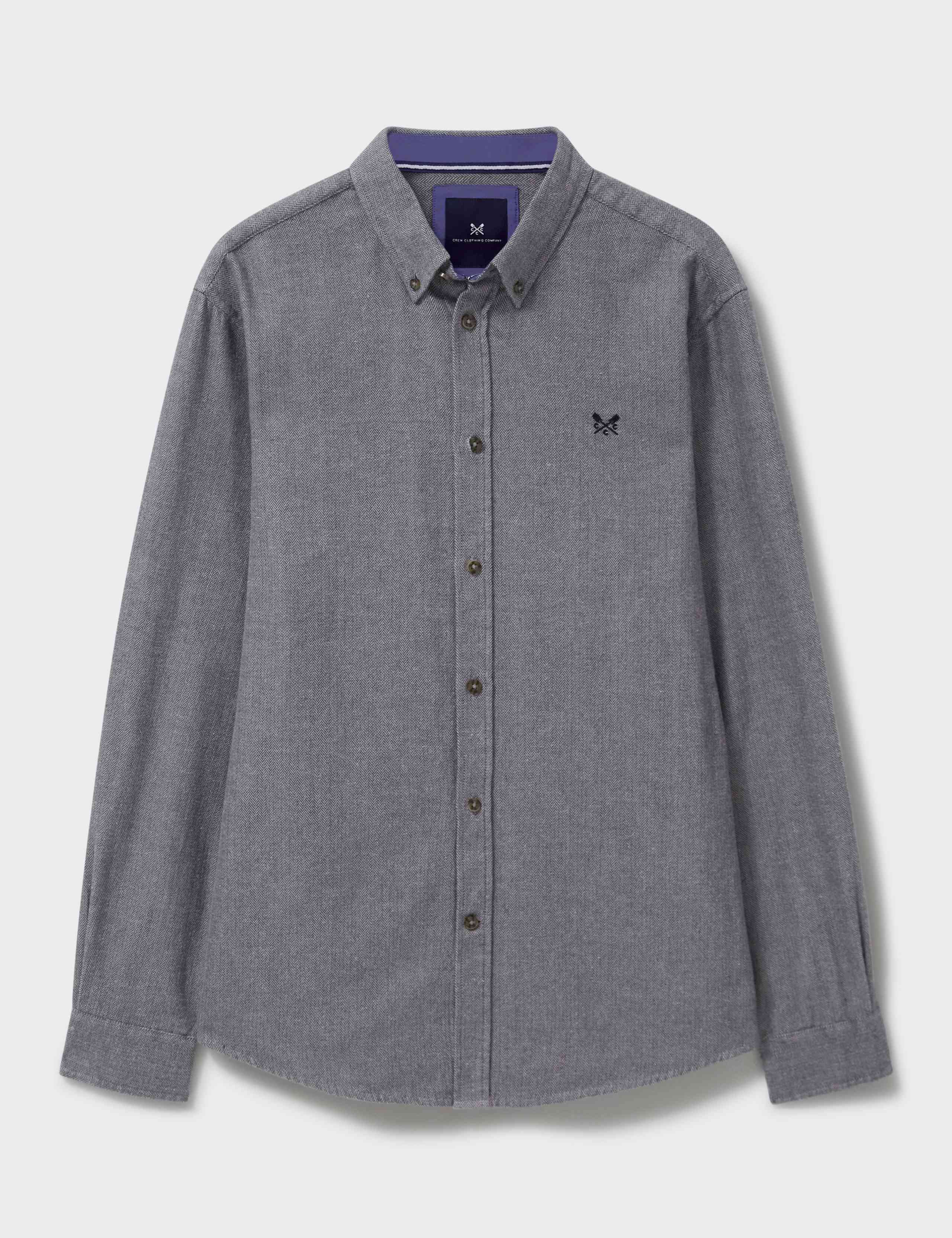 Pure Cotton Flannel Herringbone Shirt 2 of 5