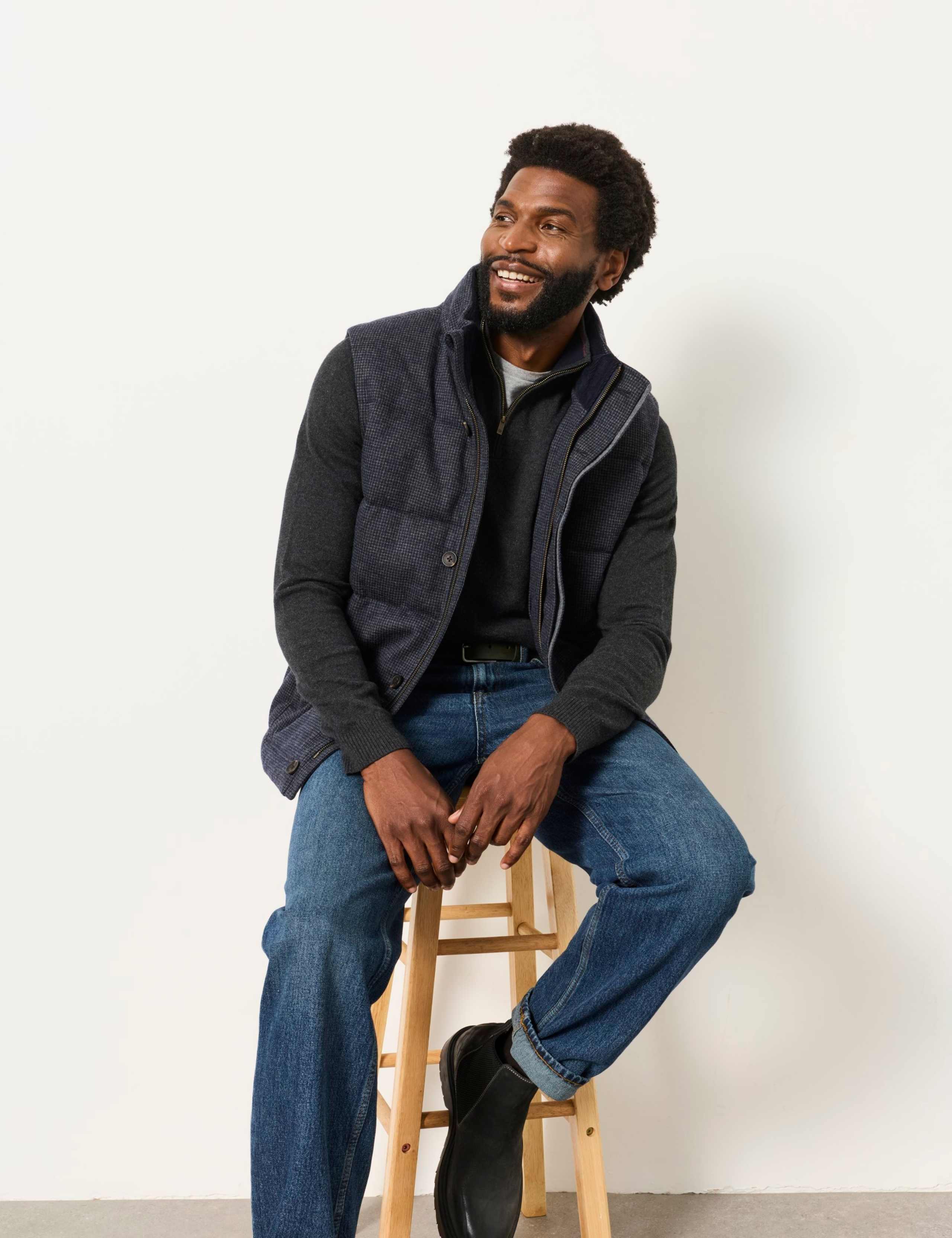 Cotton Rich Half Zip Jumper with Cashmere 4 of 6