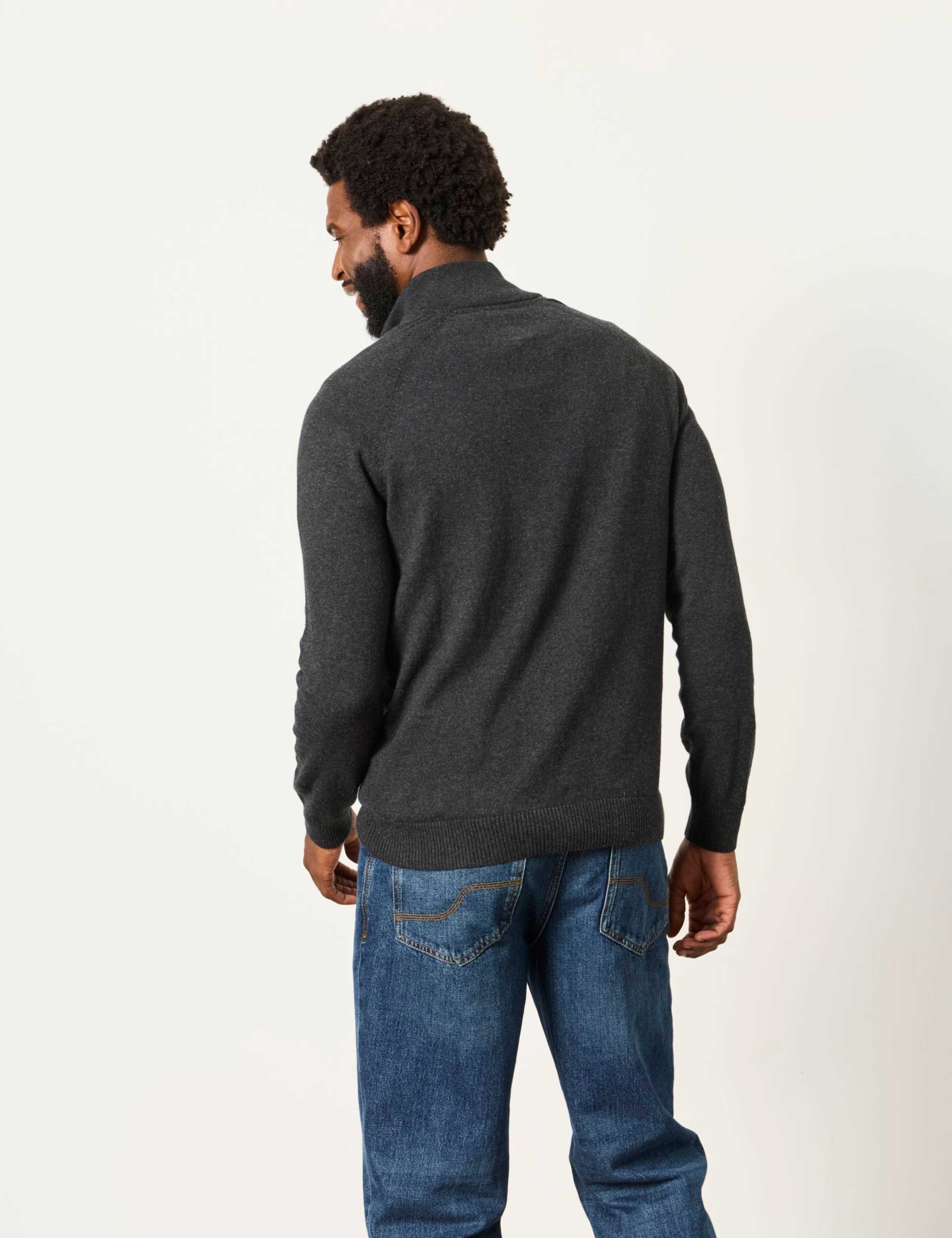 Cotton Rich Half Zip Jumper with Cashmere 5 of 6