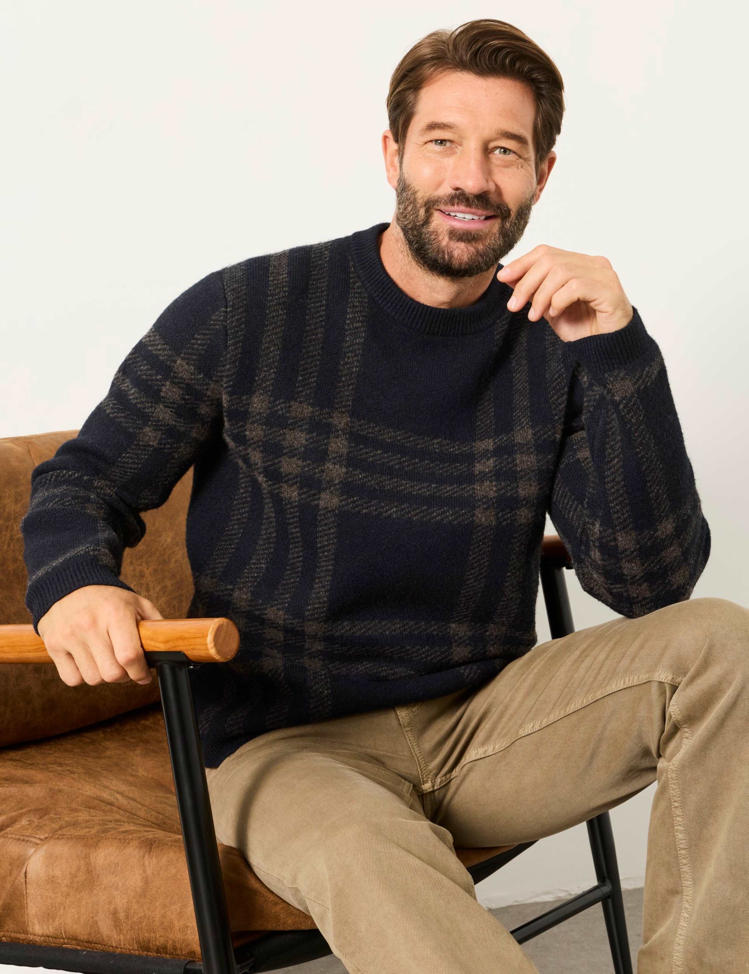 Checked Crew Neck Jumper 4 of 6