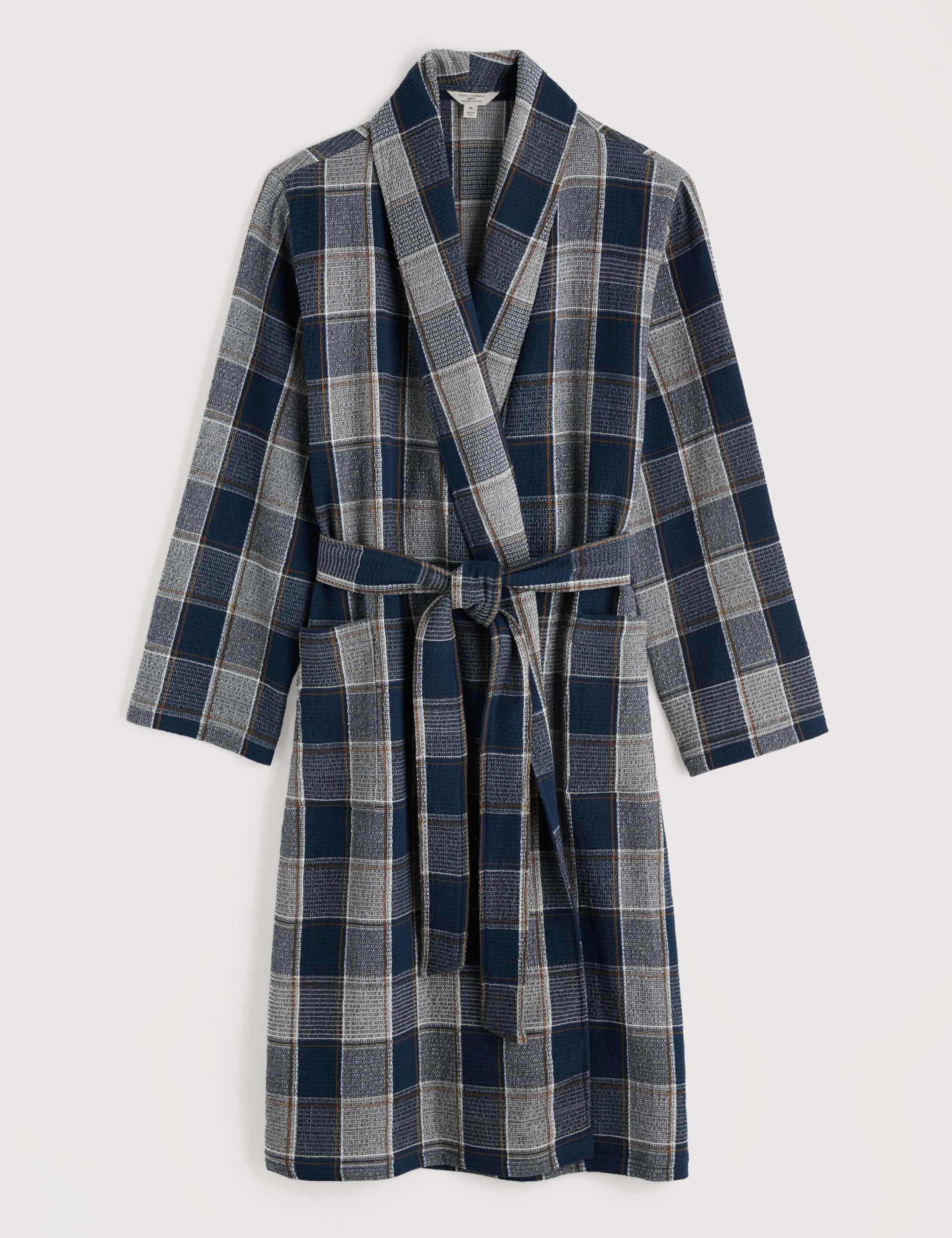 Pure Cotton Checked Dressing Gown 2 of 5