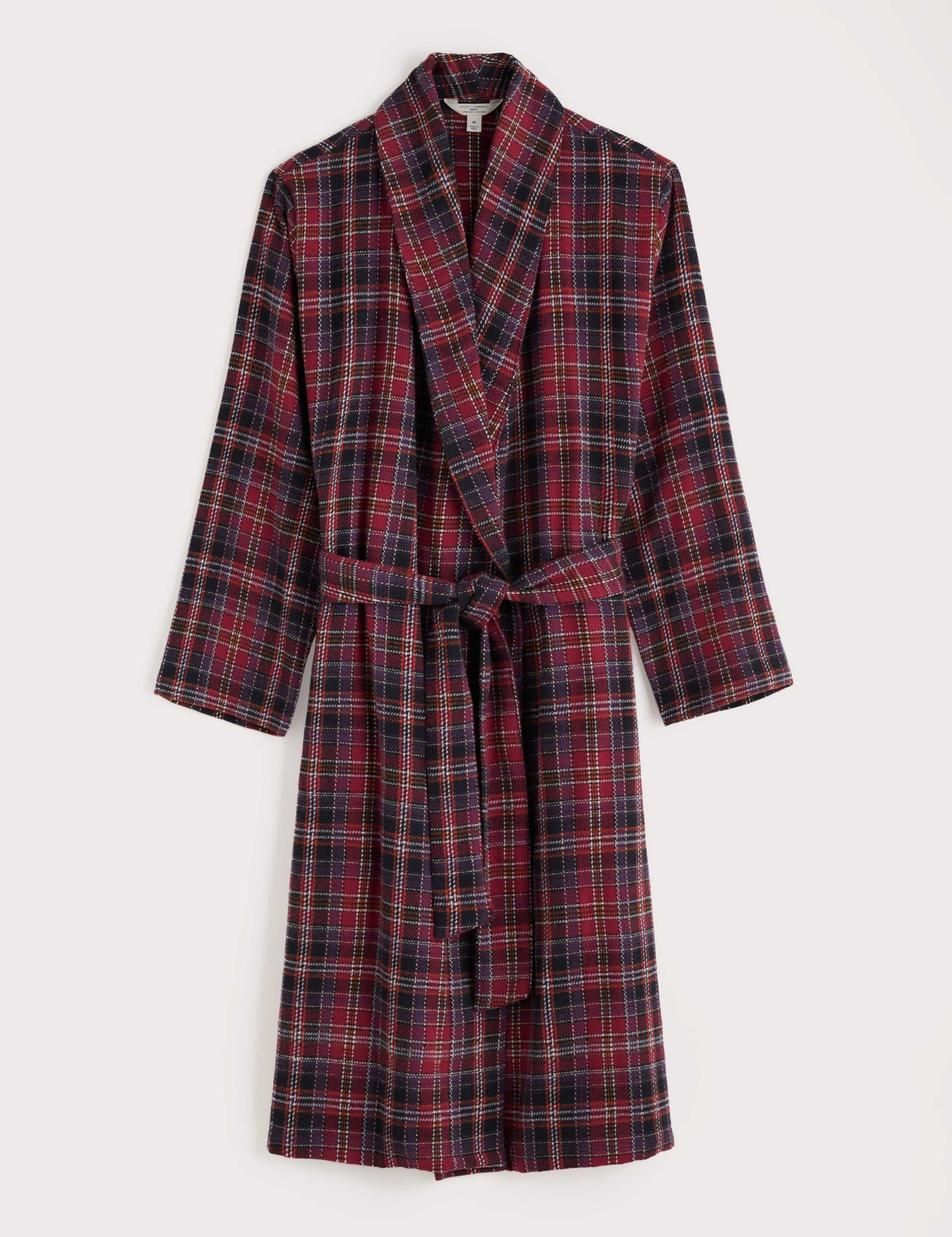 Pure Cotton Checked Dressing Gown 2 of 5