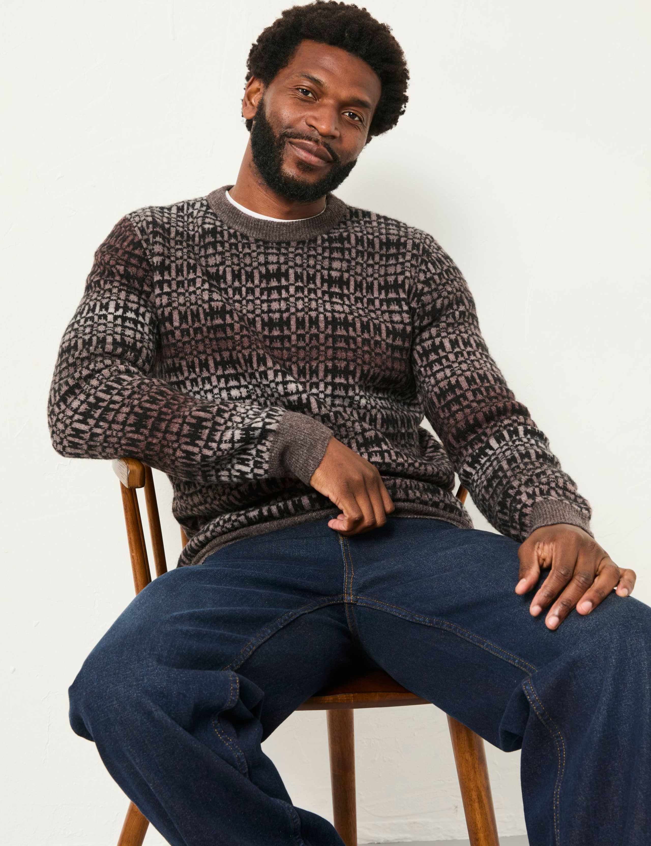 Textured Crew Neck Jumper with Wool 6 of 6