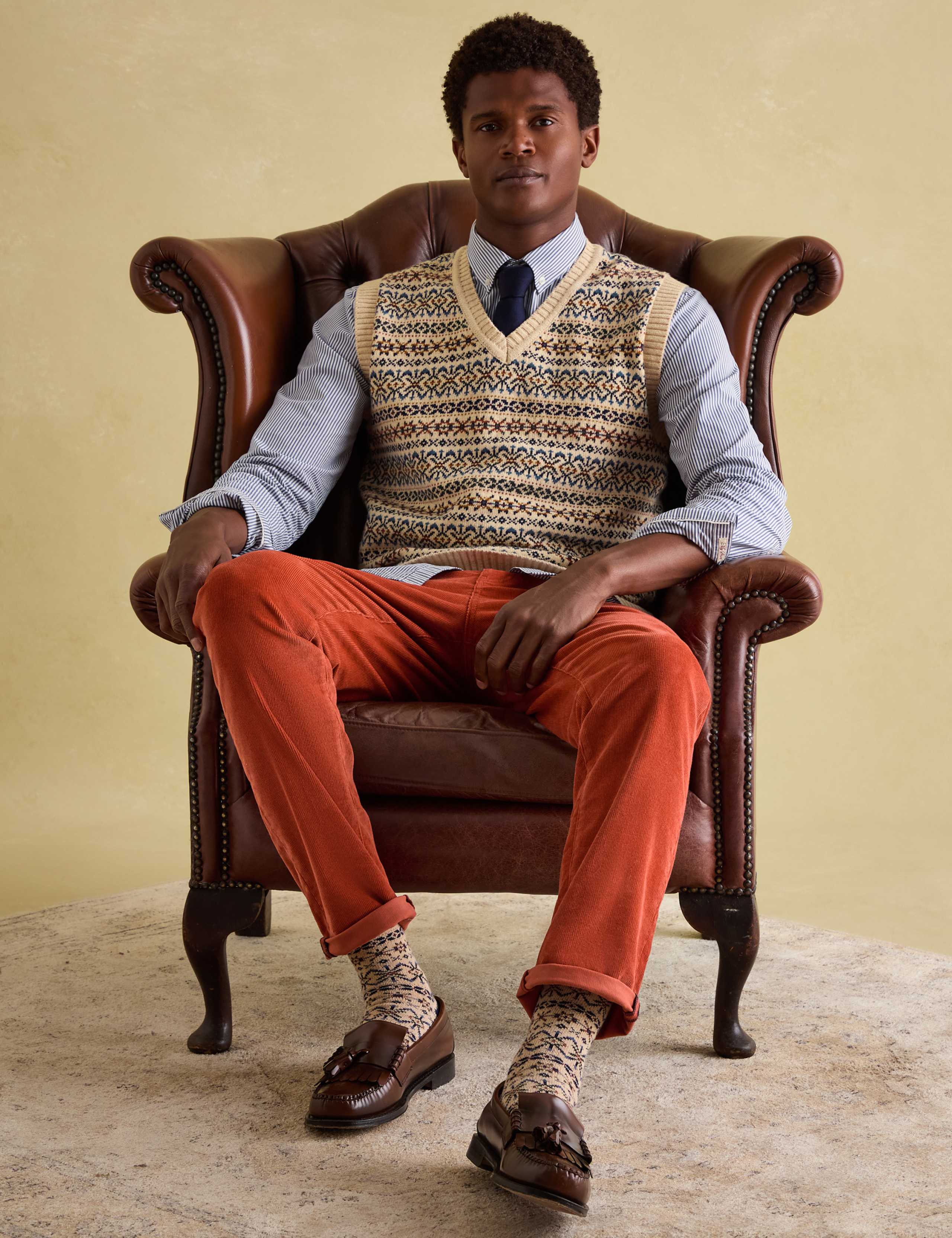 Pure Cotton Fair Isle Knitted Vest 2 of 6