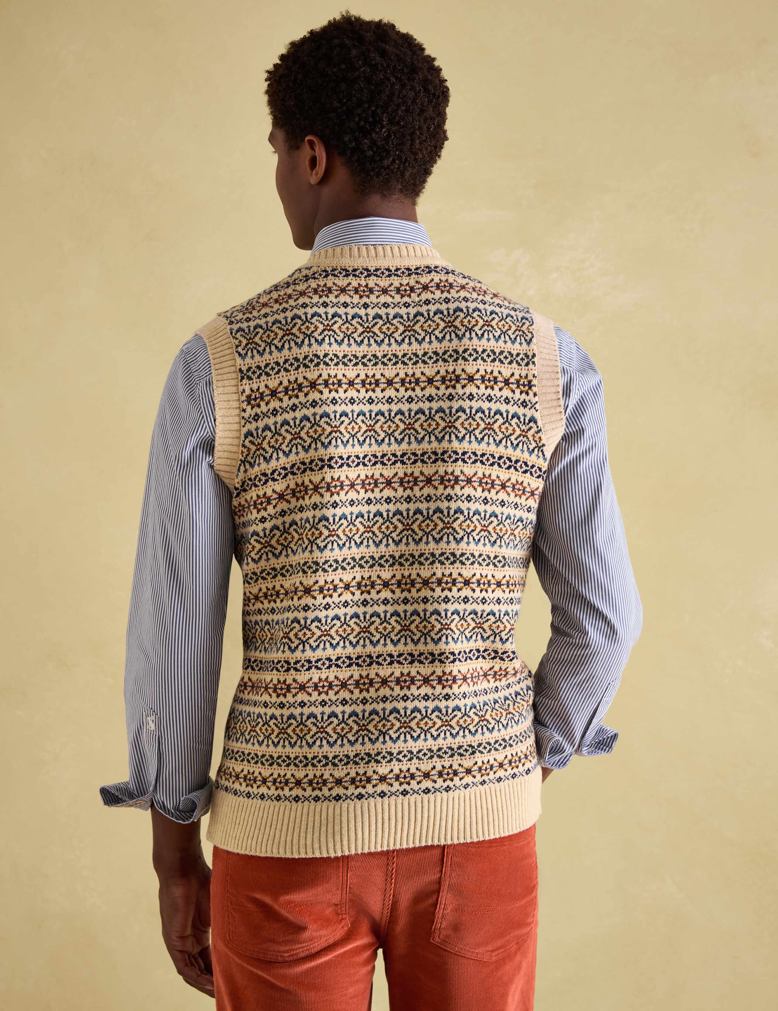 Pure Cotton Fair Isle Knitted Vest 3 of 6