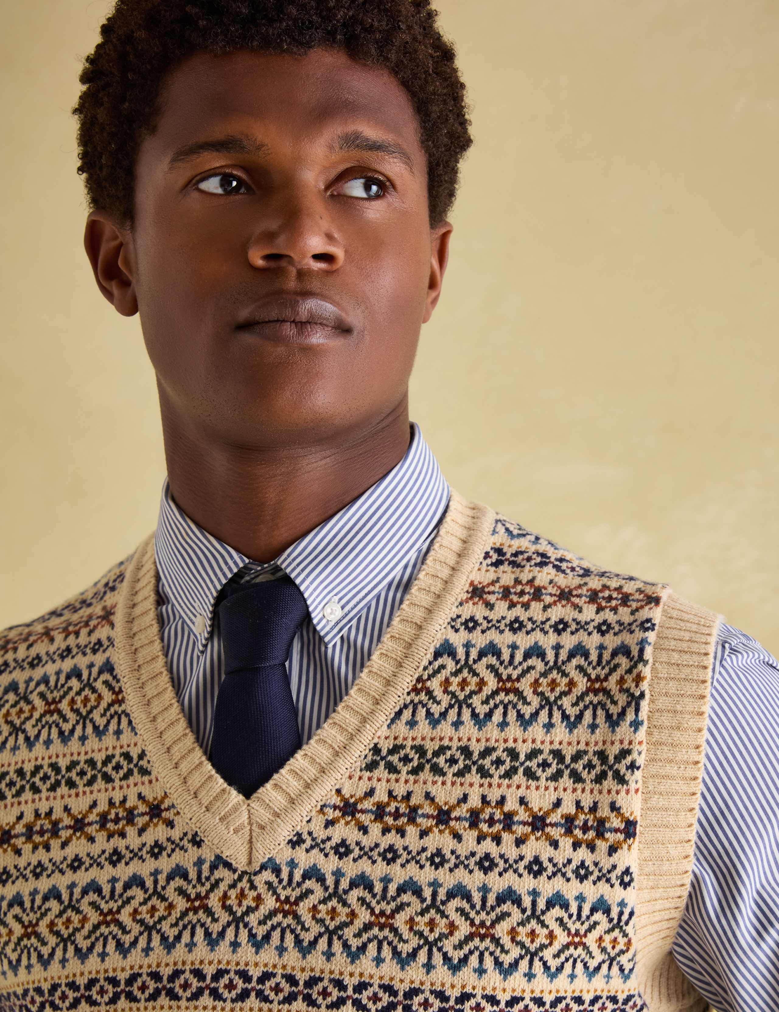 Pure Cotton Fair Isle Knitted Vest 4 of 6