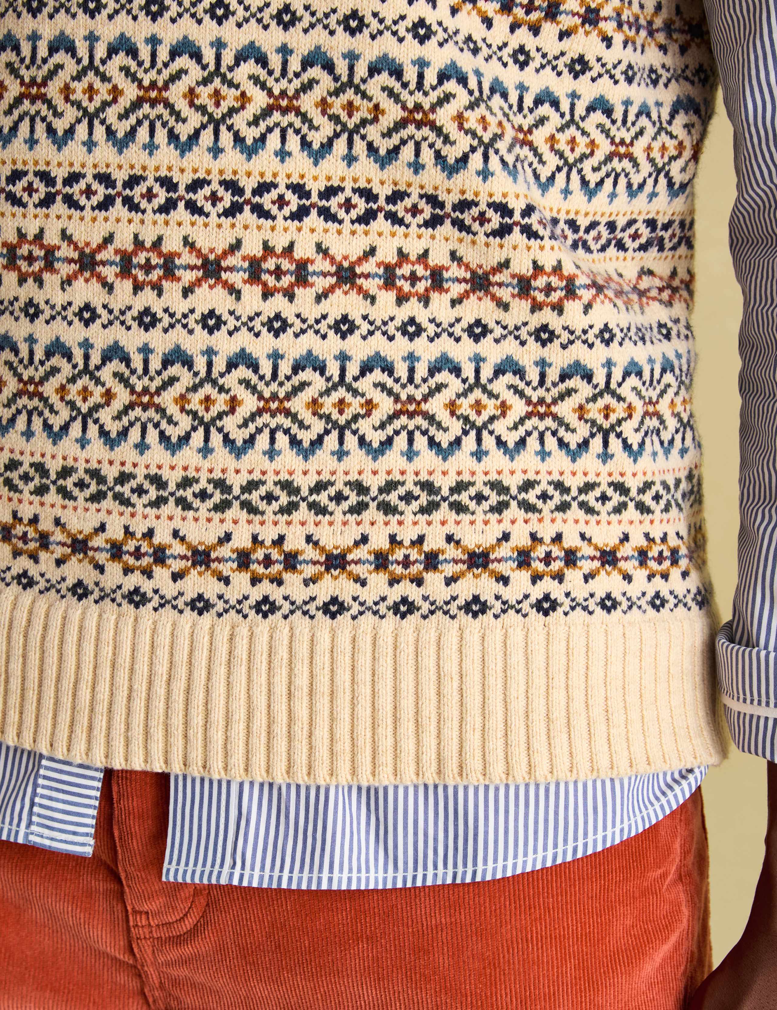 Pure Cotton Fair Isle Knitted Vest 5 of 6