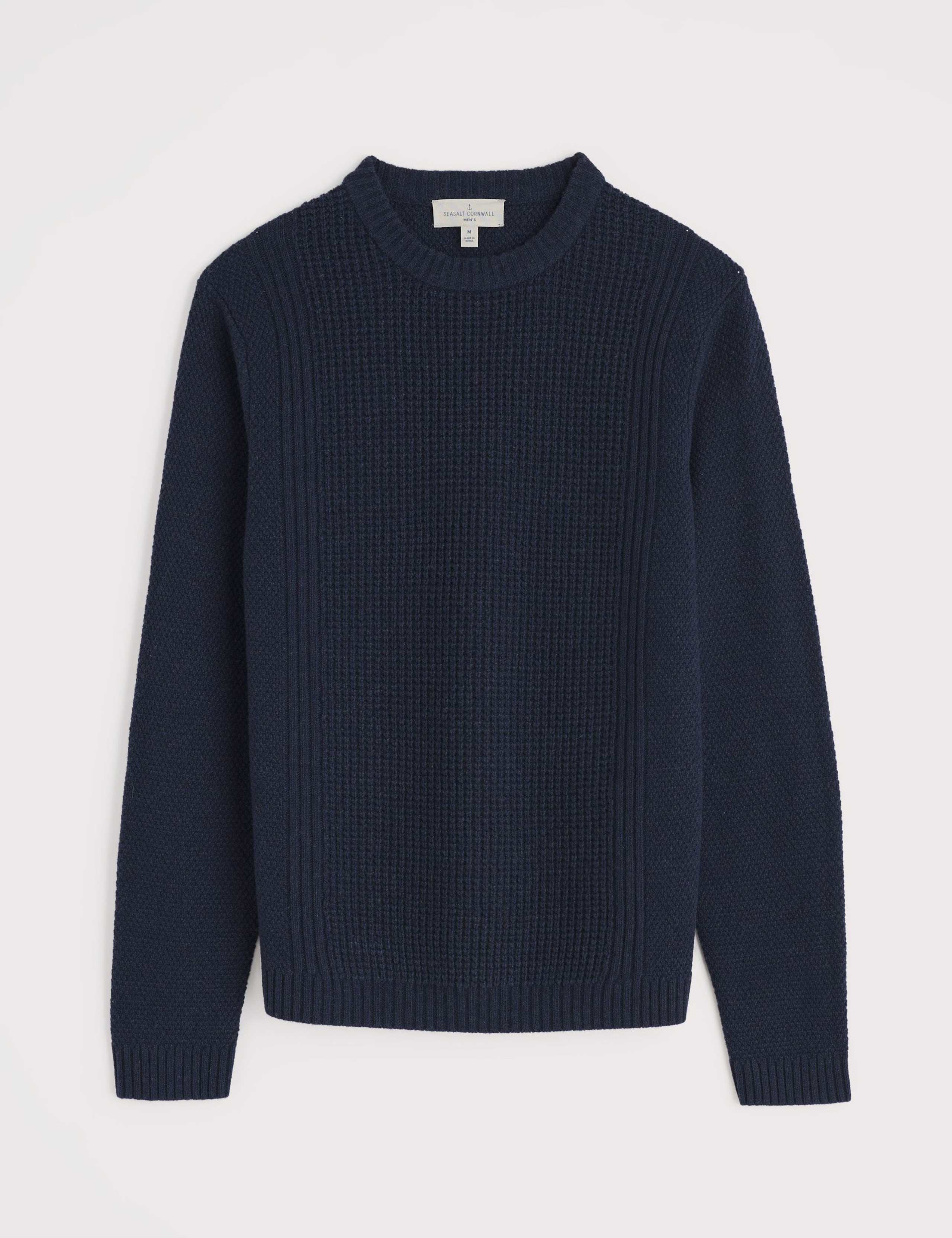 Lambswool Rich Textured Crew Neck Jumper 2 of 4
