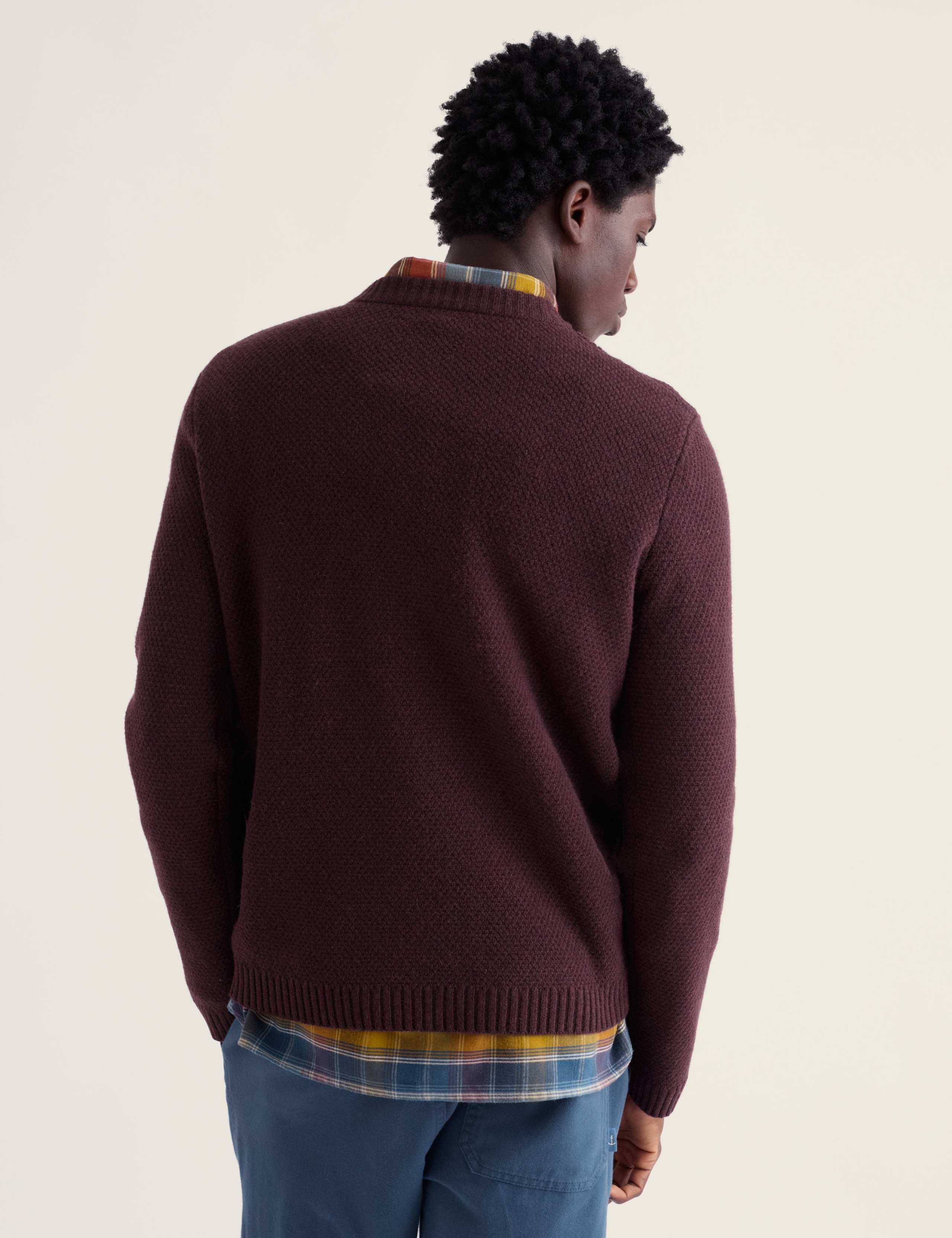 Lambswool Rich Textured Crew Neck Jumper 5 of 5