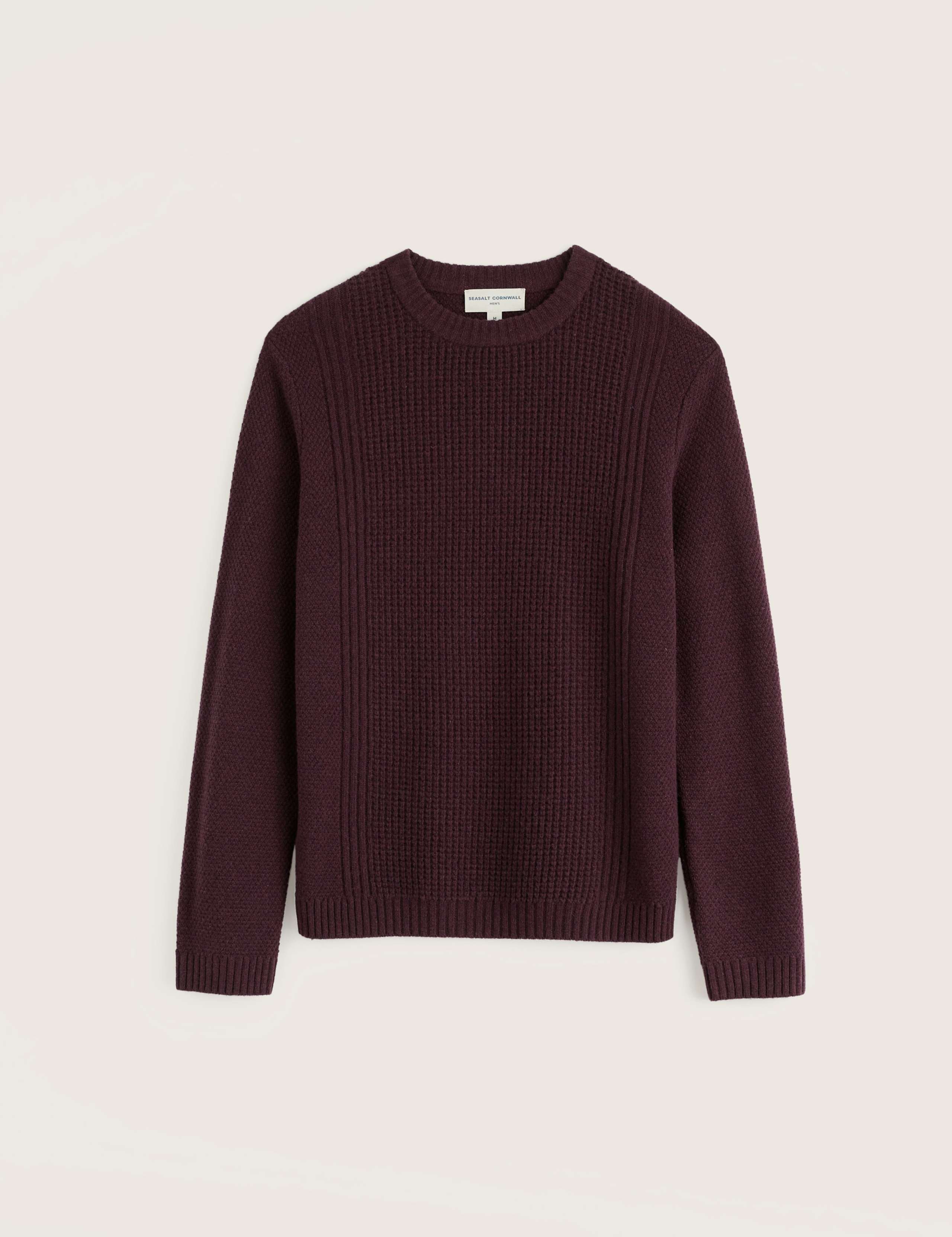 Lambswool Rich Textured Crew Neck Jumper 2 of 5