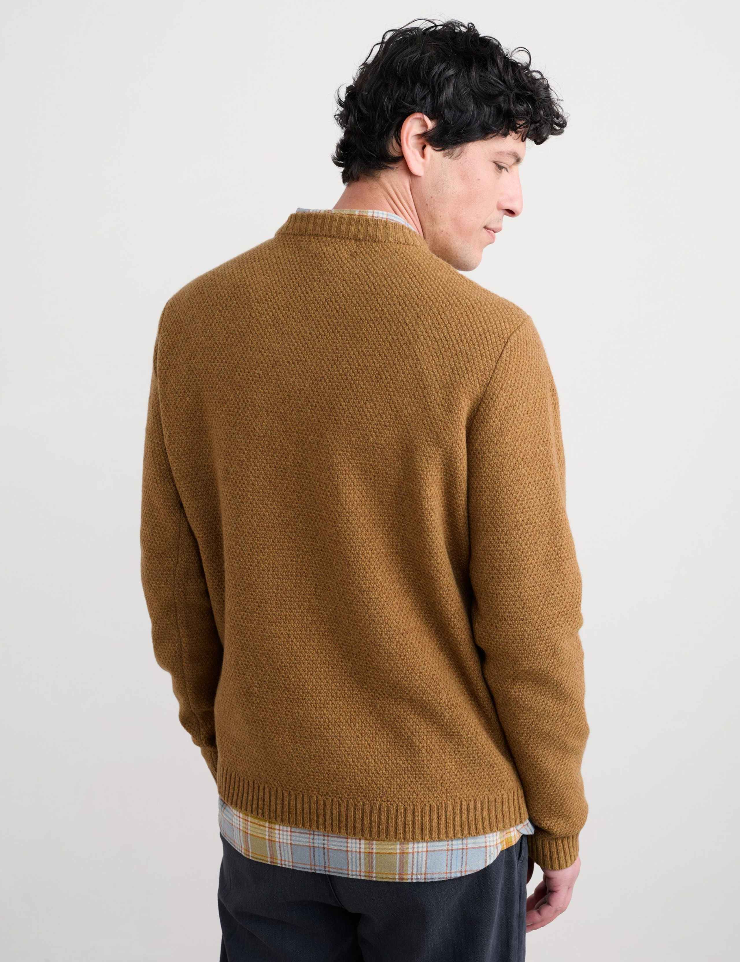 Lambswool Rich Textured Crew Neck Jumper 4 of 6