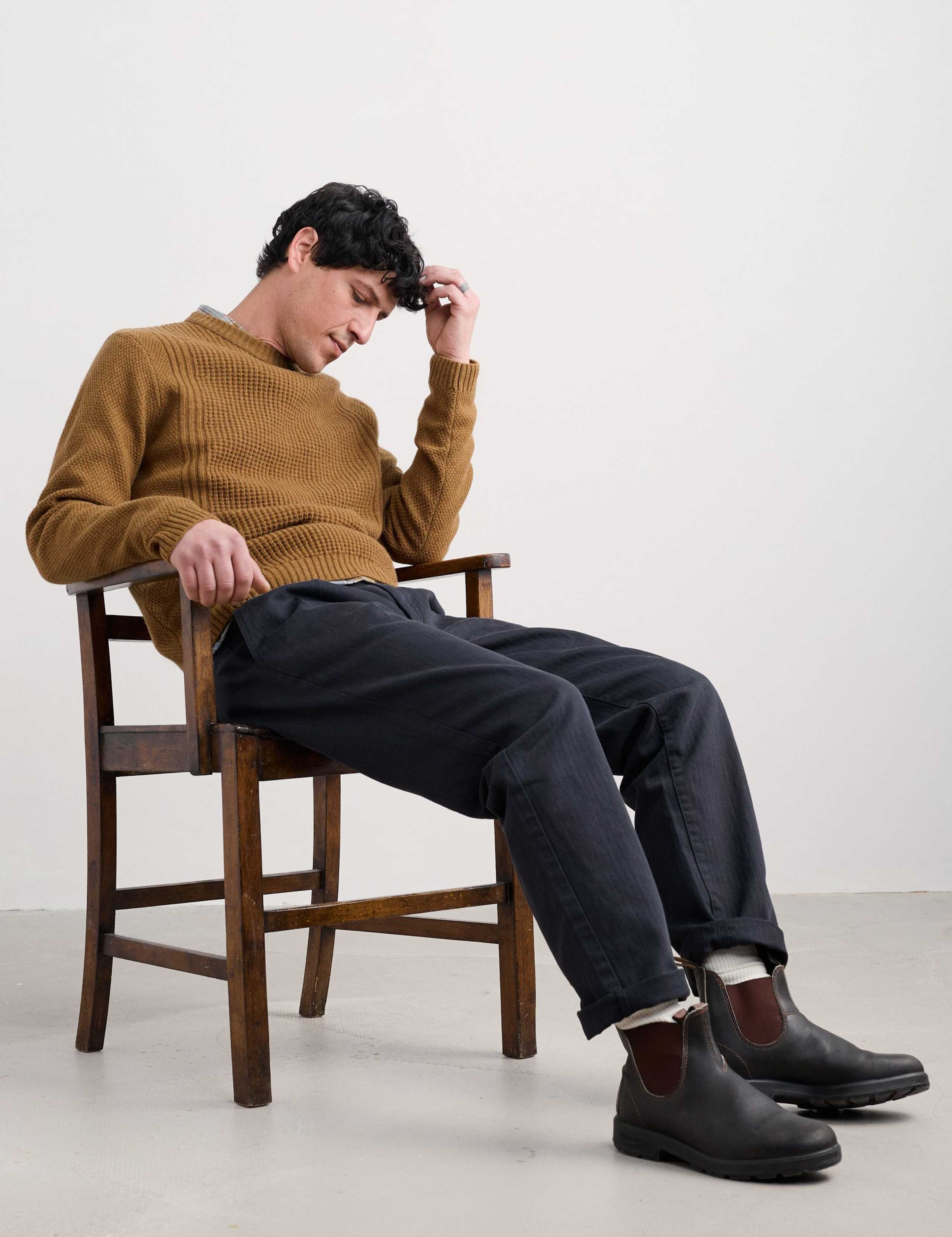 Lambswool Rich Textured Crew Neck Jumper 5 of 6