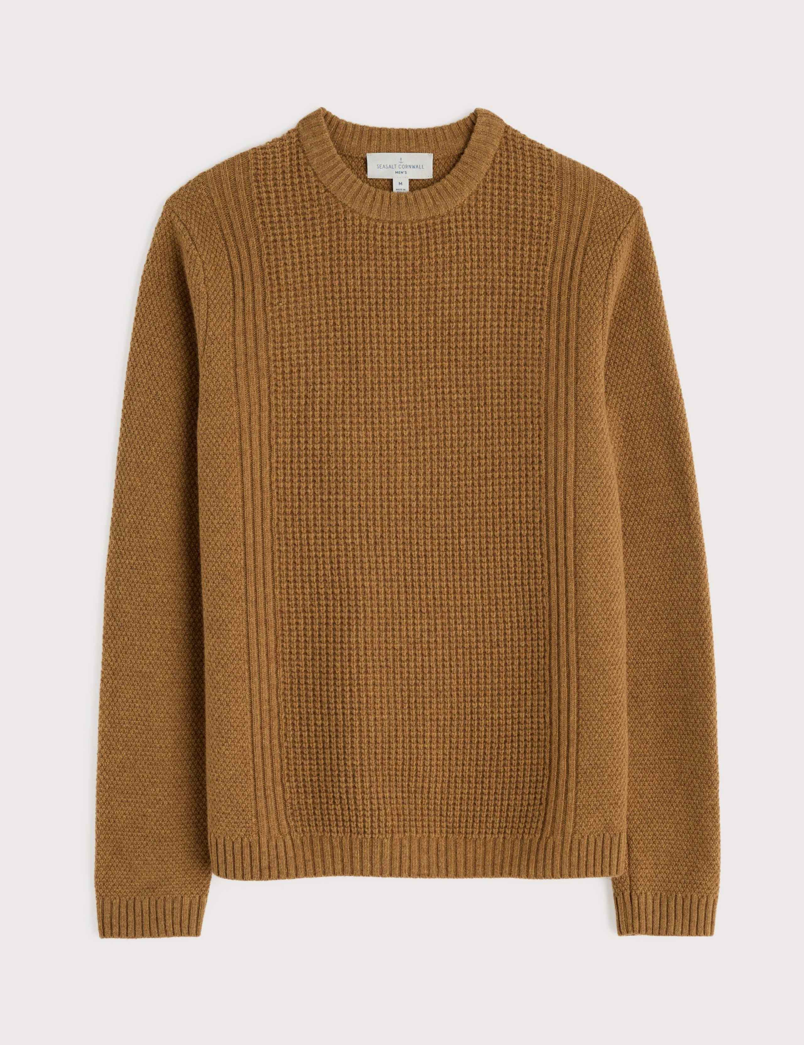 Lambswool Rich Textured Crew Neck Jumper 2 of 6