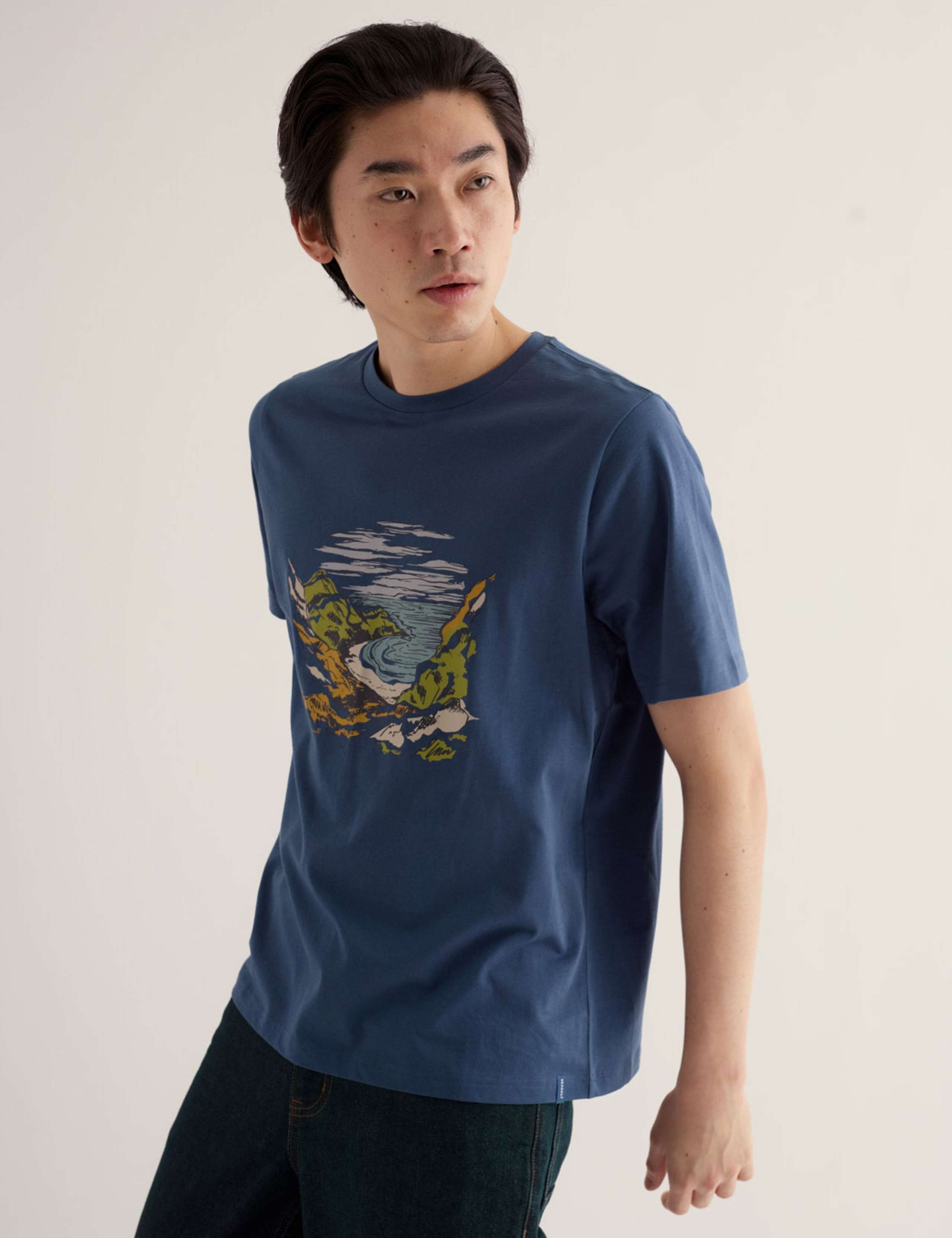 Pure Cotton Printed Crew Neck T-Shirt 3 of 5