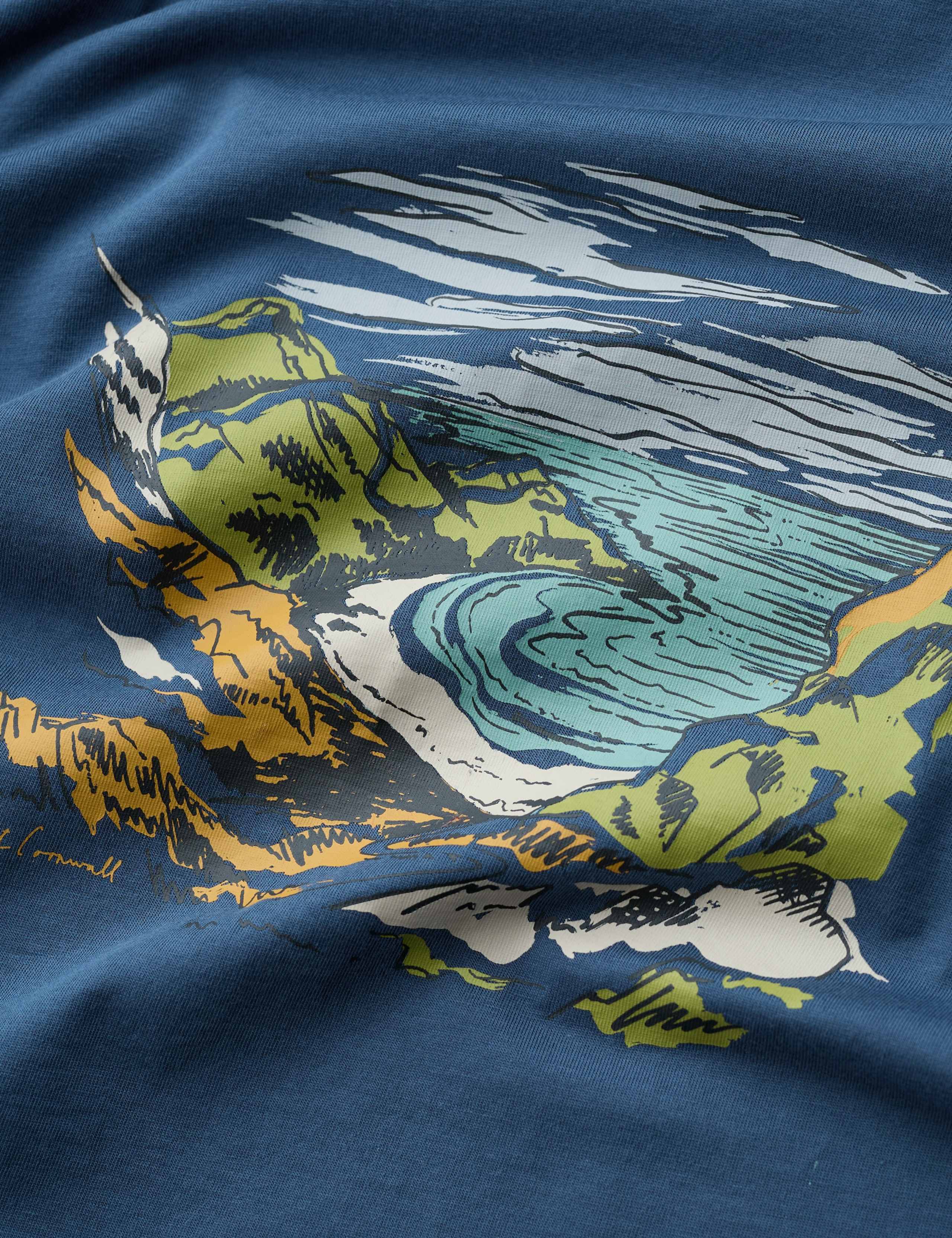 Pure Cotton Printed Crew Neck T-Shirt 5 of 5