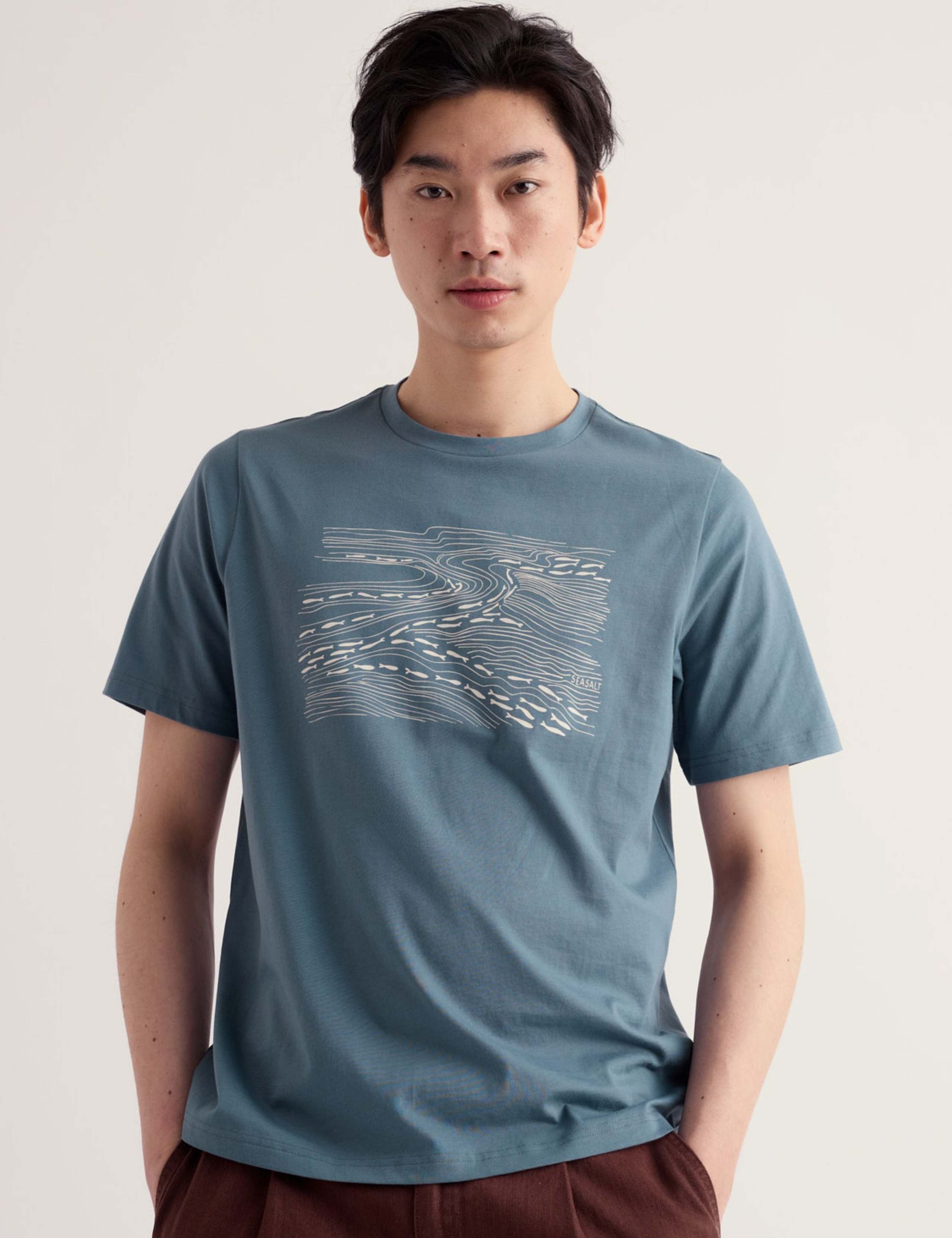 Pure Cotton Printed Crew Neck T-Shirt 3 of 5