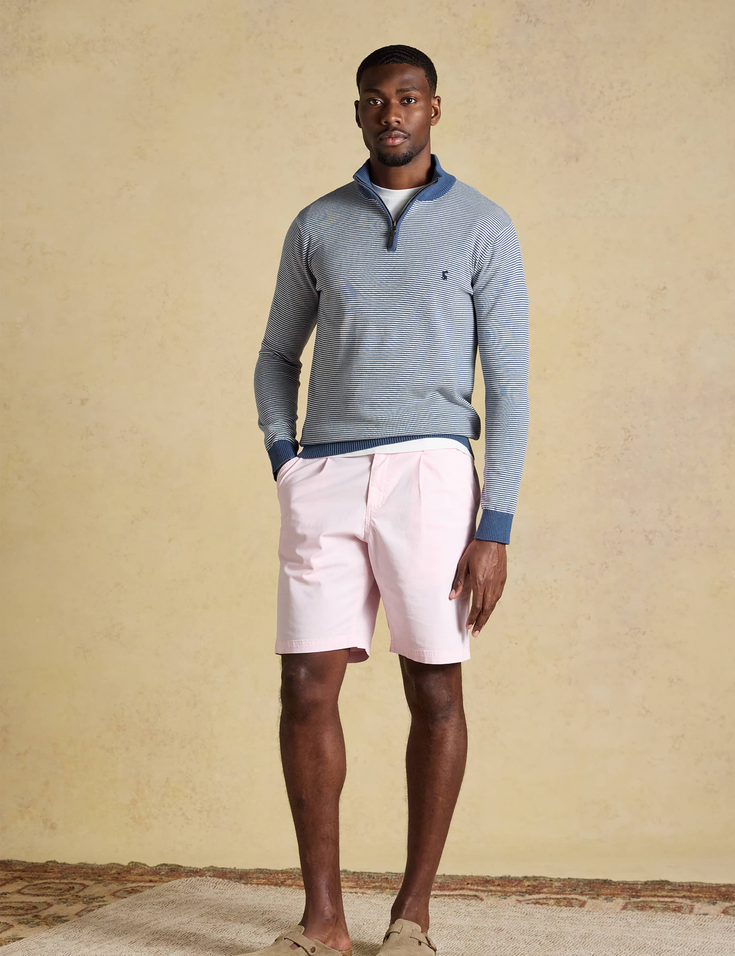 Pure Cotton Striped Quarter Zip Jumper 7 of 8