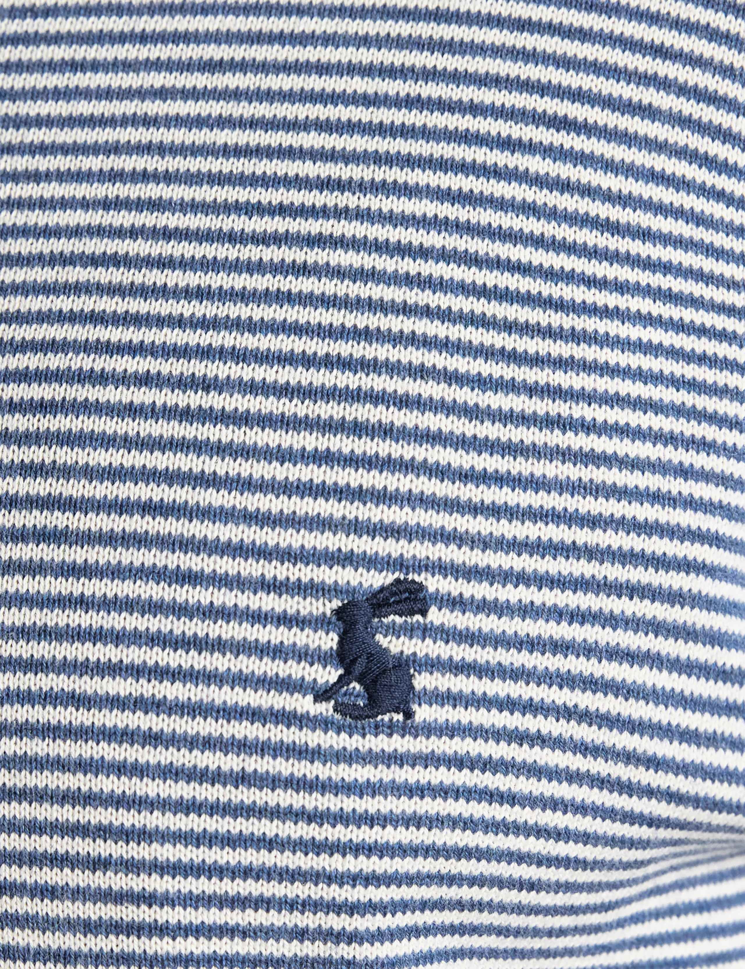 Pure Cotton Striped Quarter Zip Jumper 8 of 8