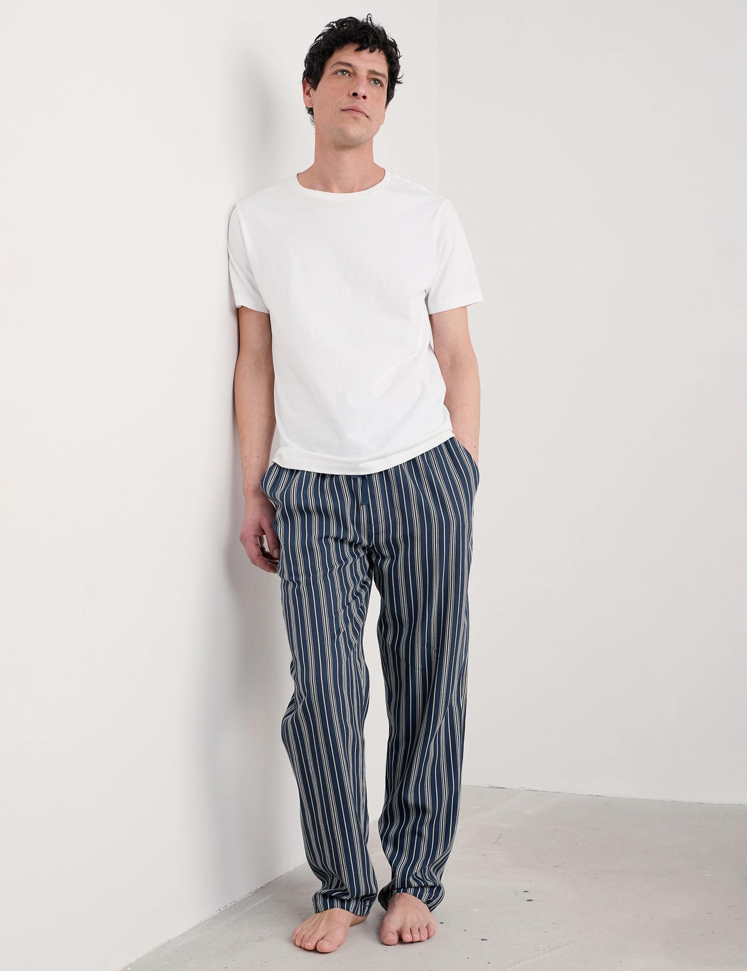 Pure Cotton Striped Pyjama Bottoms 1 of 5