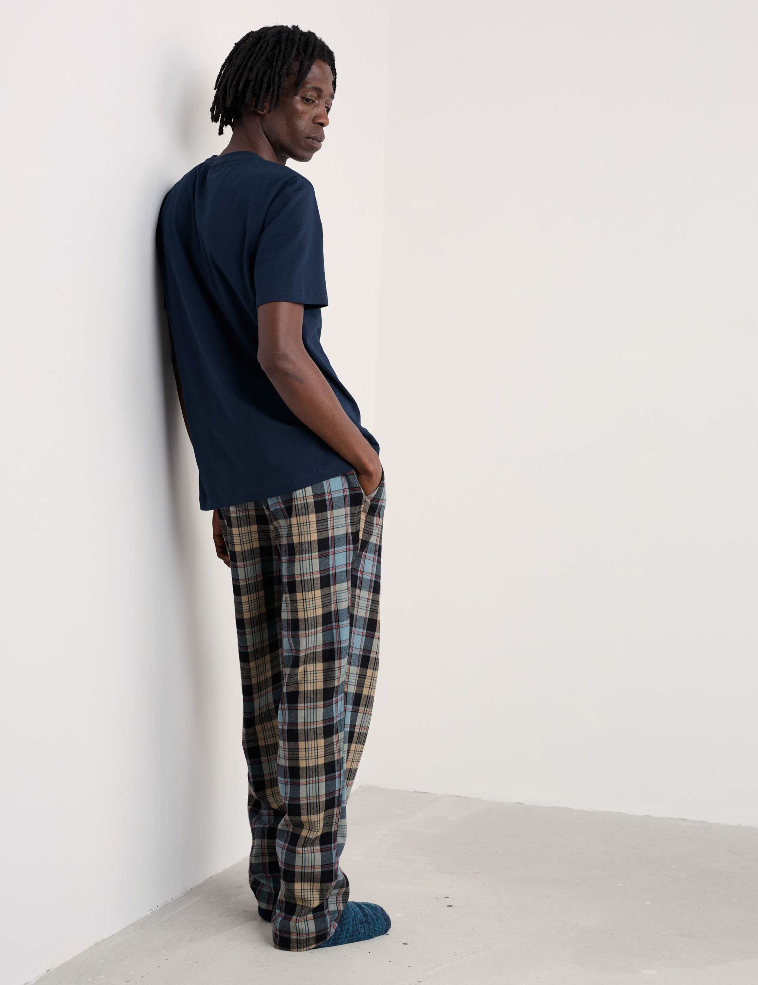 Pure Cotton Checked Pyjama Bottoms 4 of 5