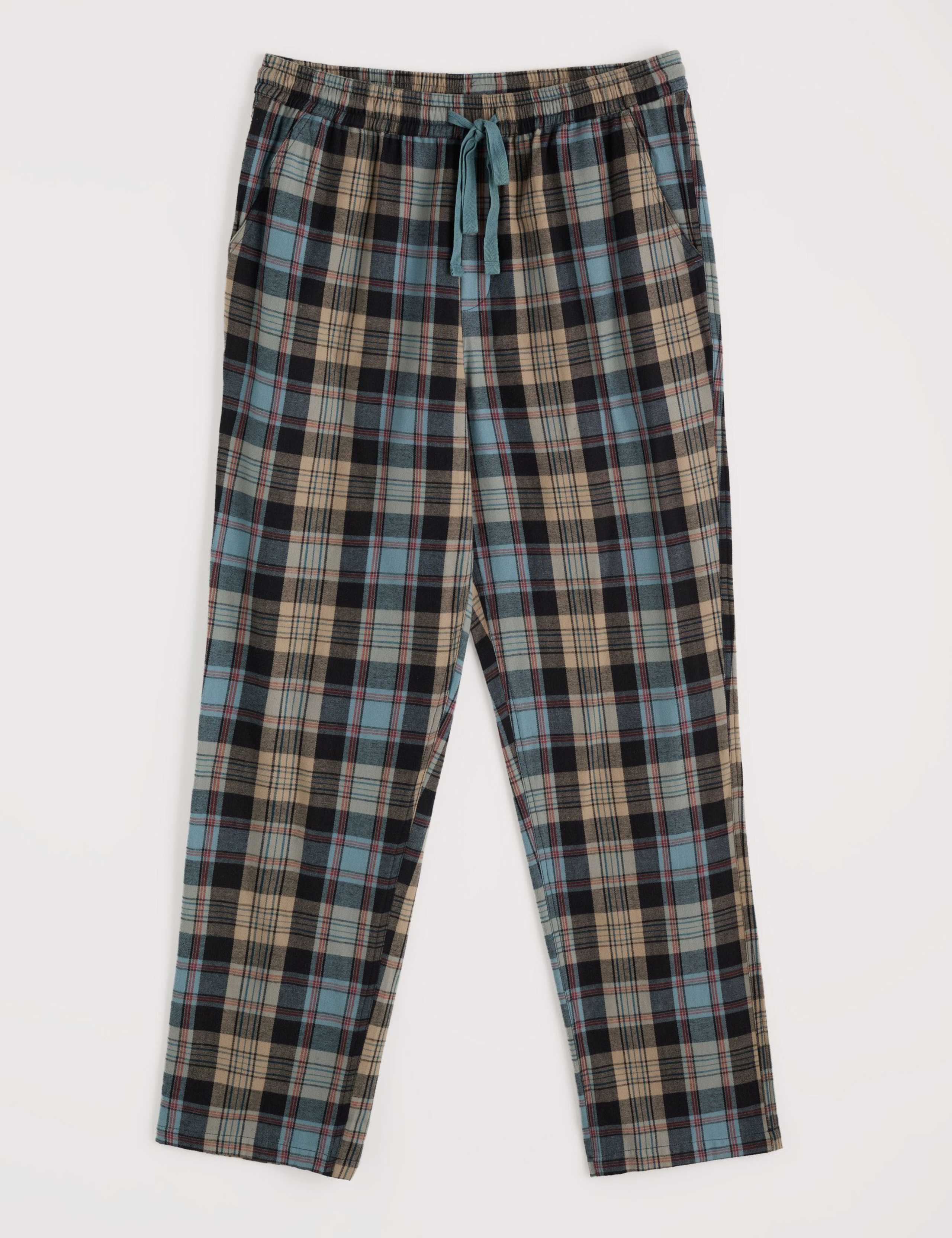 Pure Cotton Checked Pyjama Bottoms 2 of 5