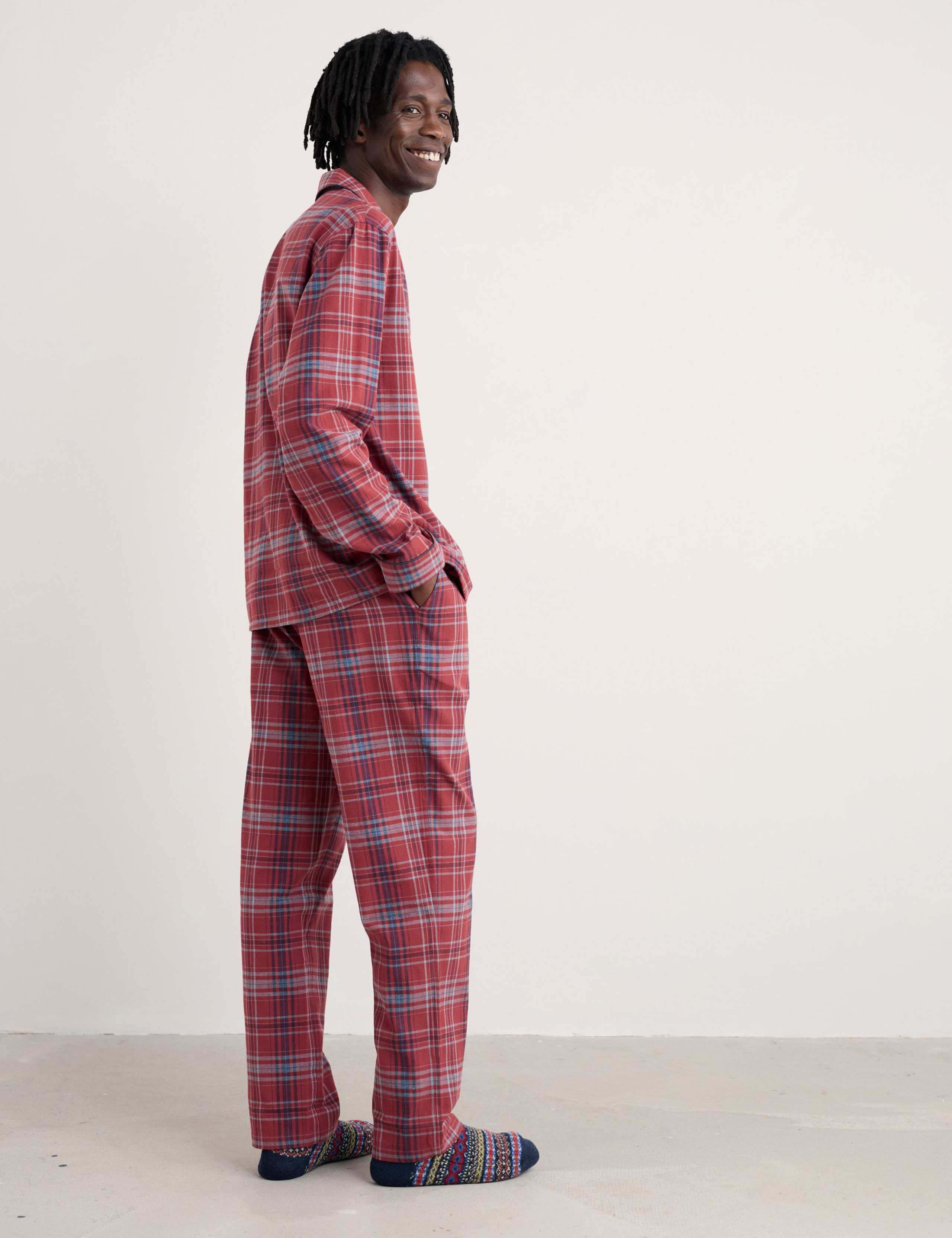 Pure Cotton Checked Pyjama Set 3 of 5