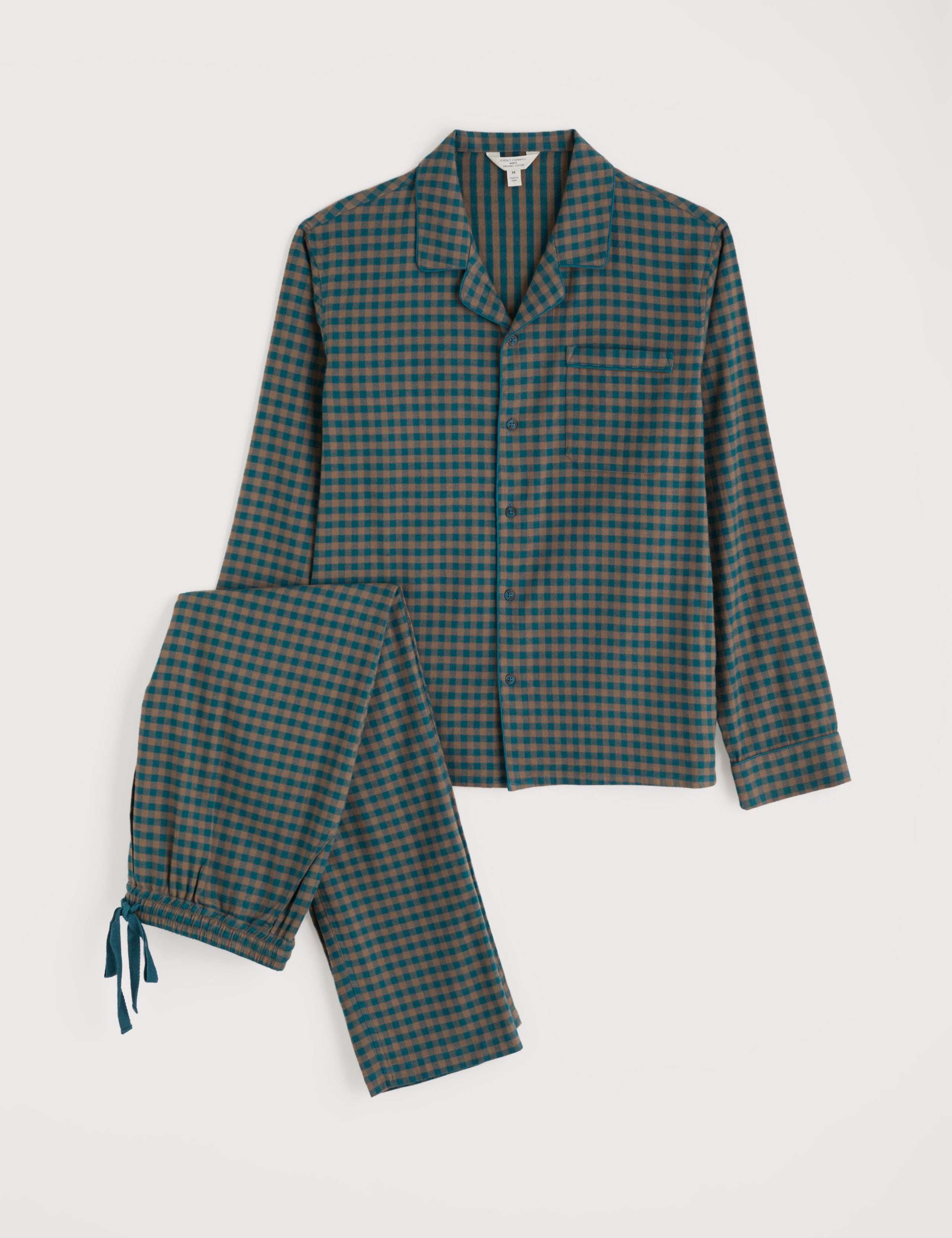 Pure Cotton Checked Pyjama Set 2 of 5