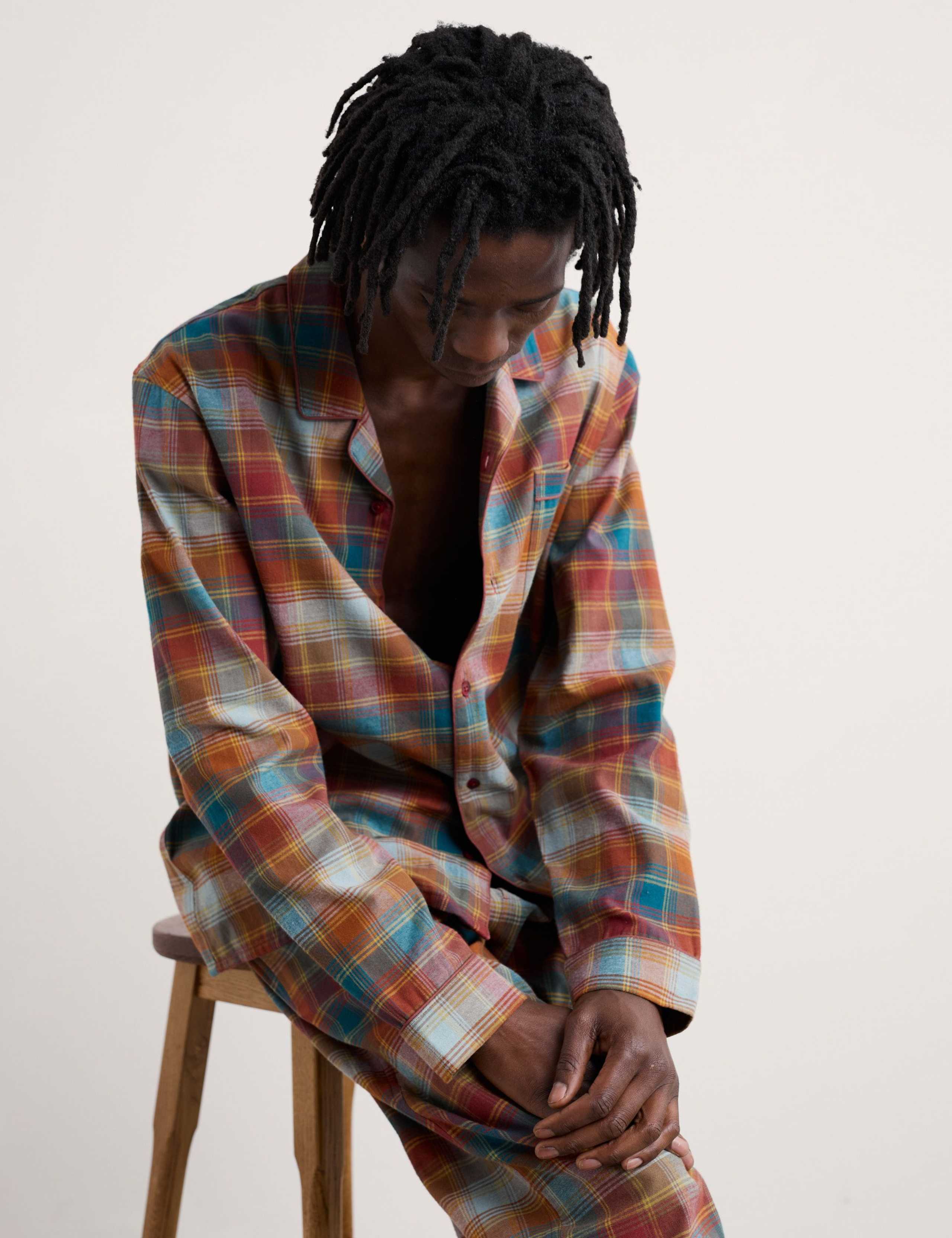 Pure Cotton Checked Pyjama Set 3 of 5