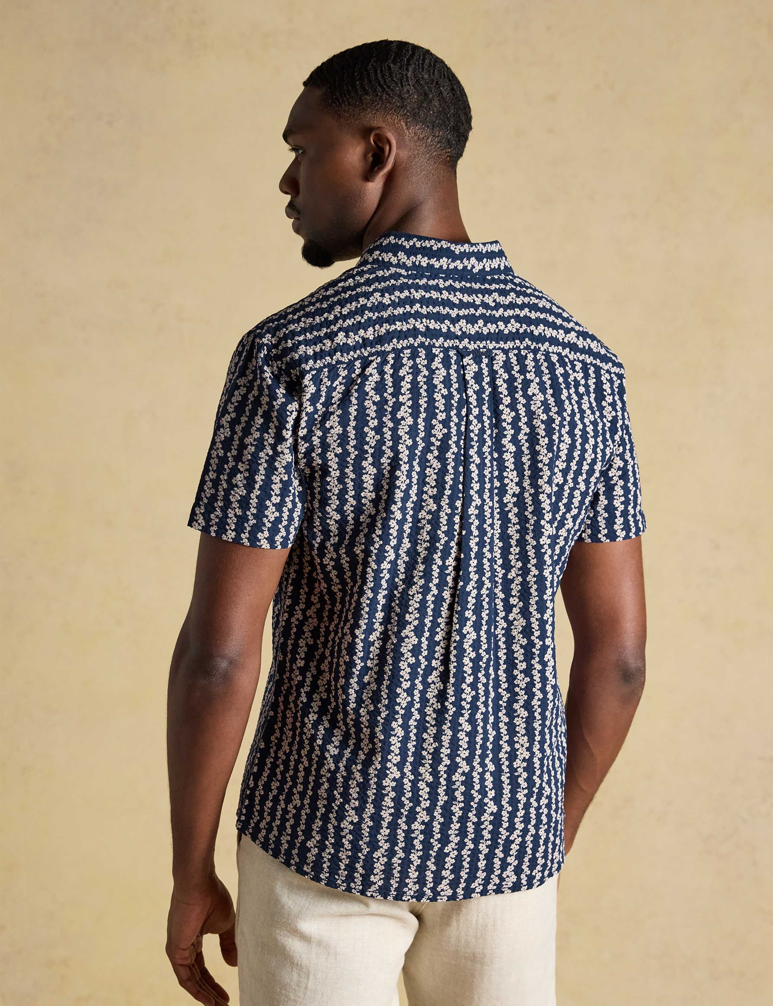 Pure Cotton Striped Seersucker Shirt 4 of 9