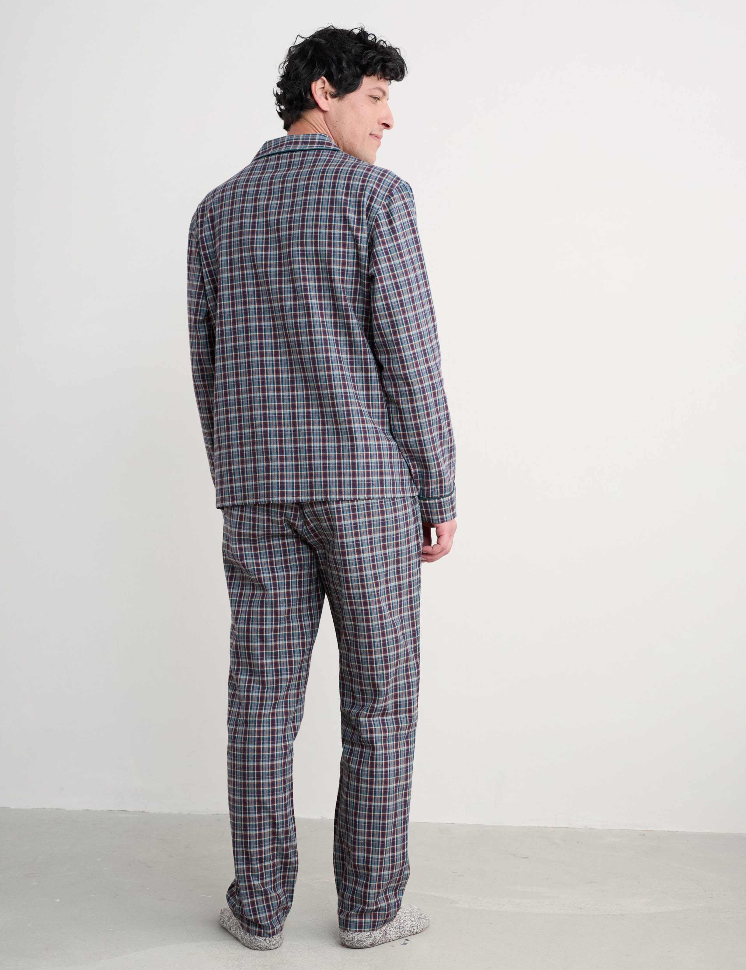 Pure Cotton Checked Pyjama Set 3 of 5