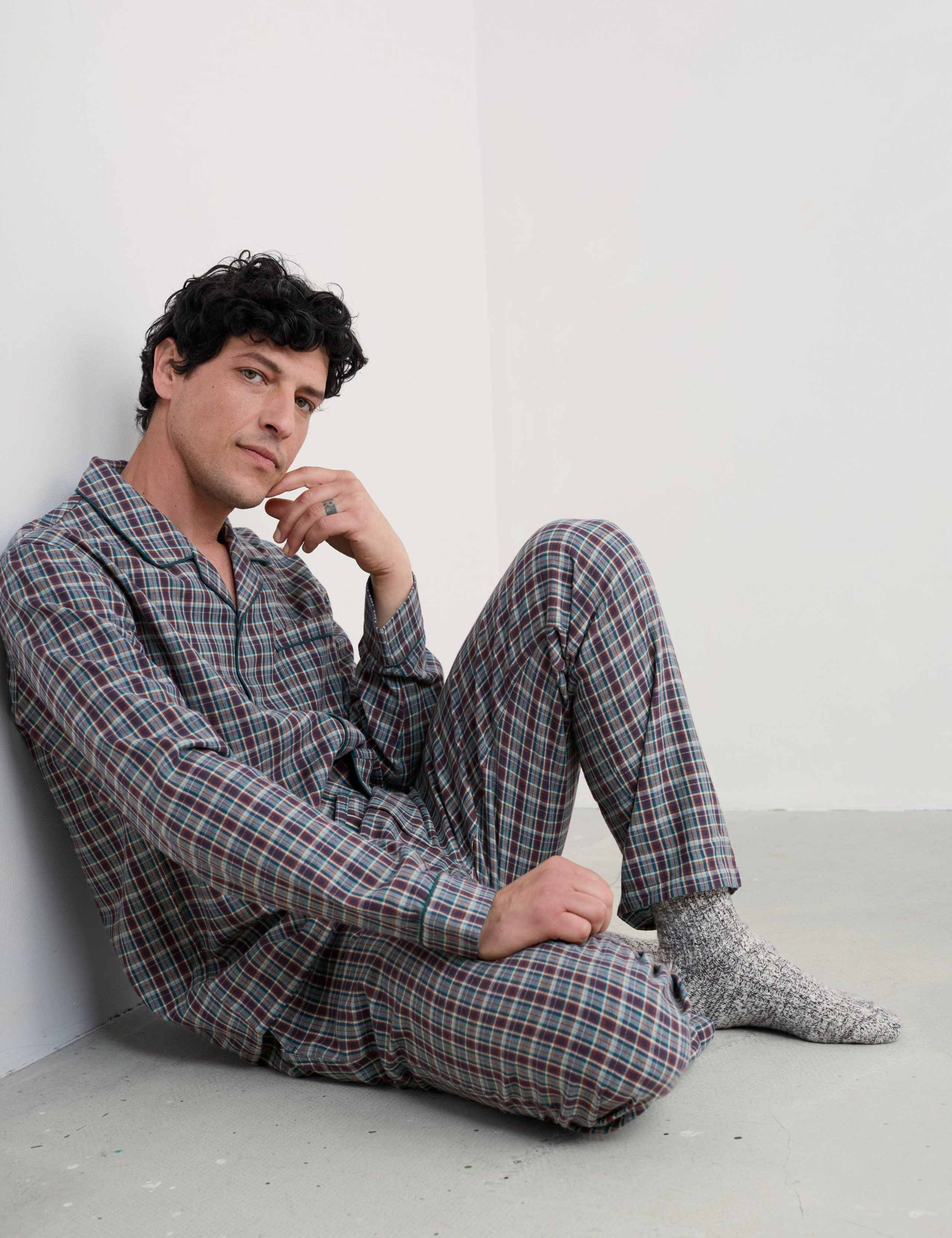 Pure Cotton Checked Pyjama Set 4 of 5