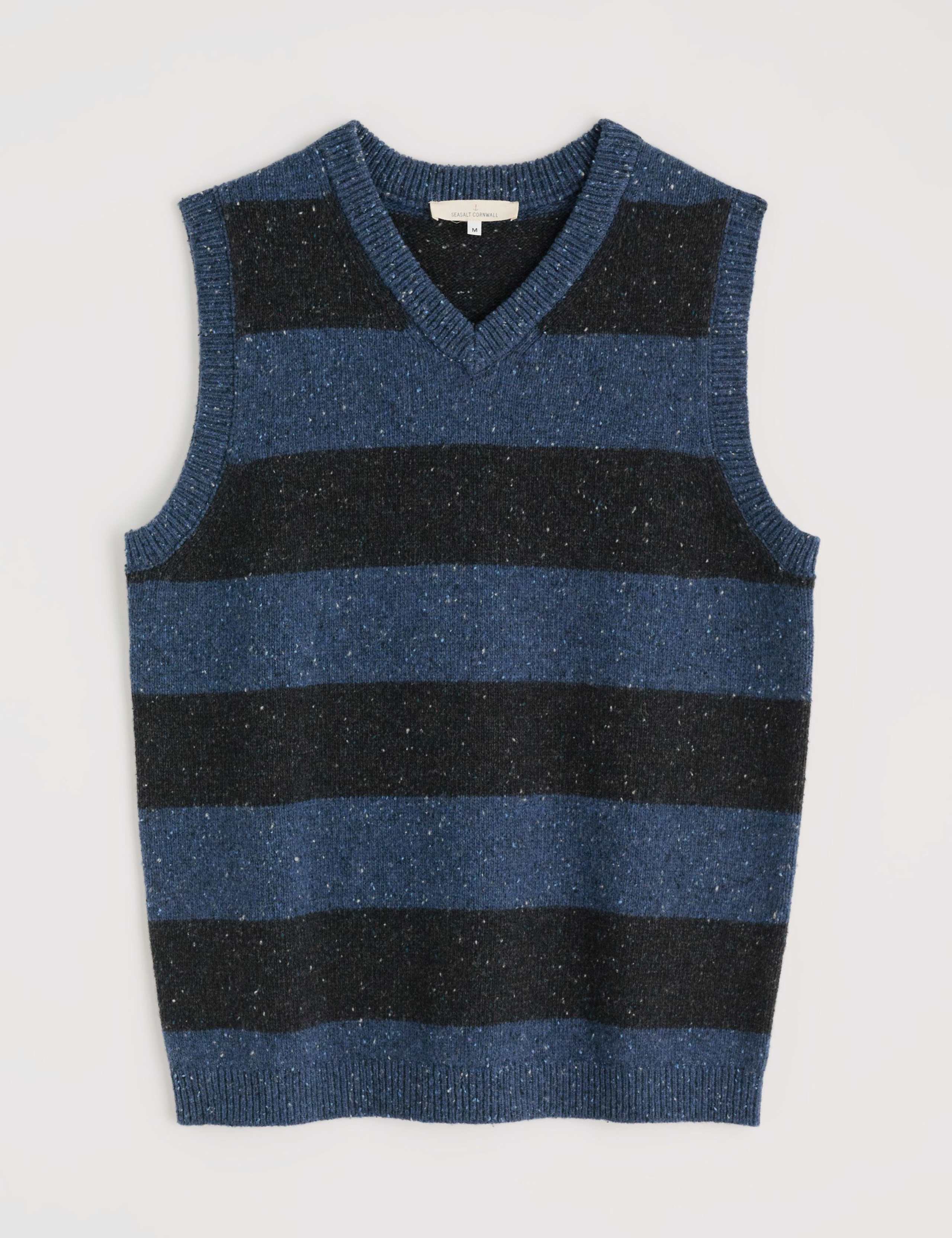 Lambswool Rich Striped V-Neck Knitted Vest 2 of 5