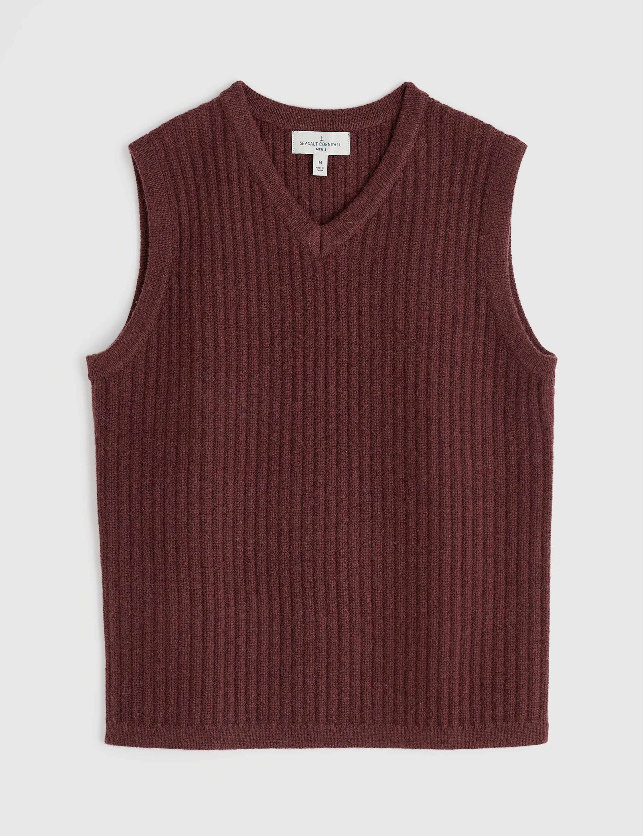 Lambswool Rich Textured V-Neck Knitted Vest 2 of 5