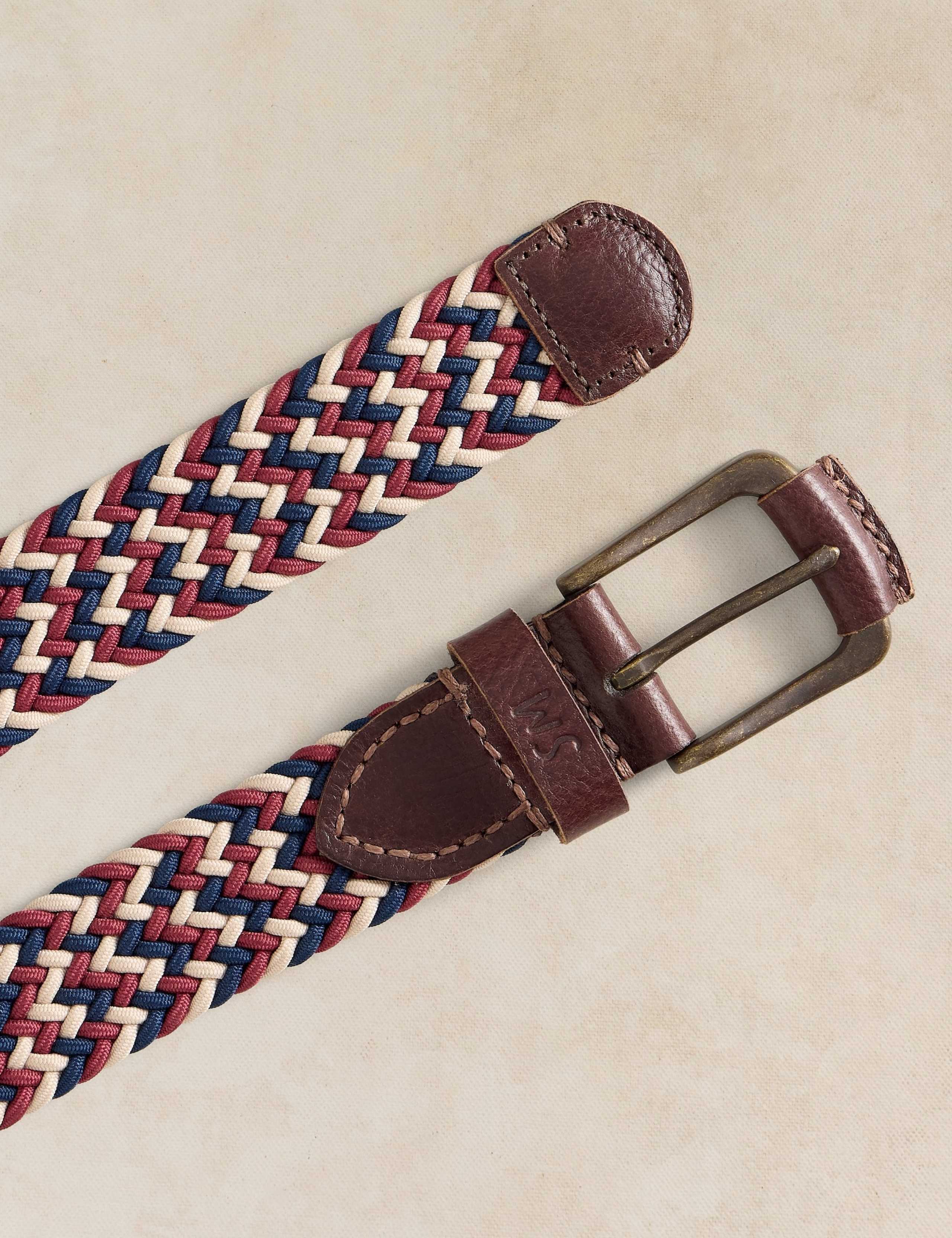 Leather Trim Woven Elasticated Belt 2 of 3