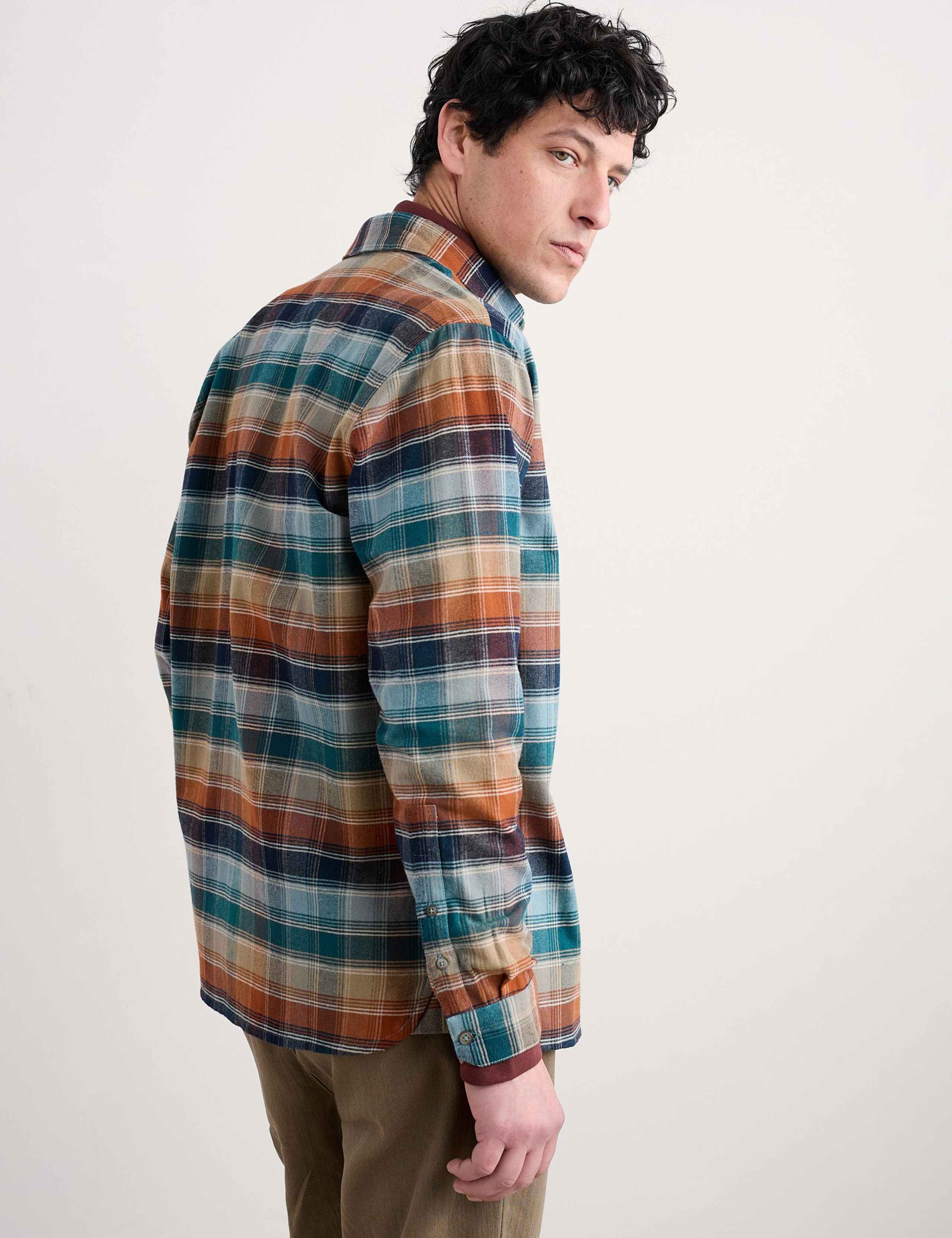 Relaxed Fit Pure Cotton Flannel Shirt 4 of 5