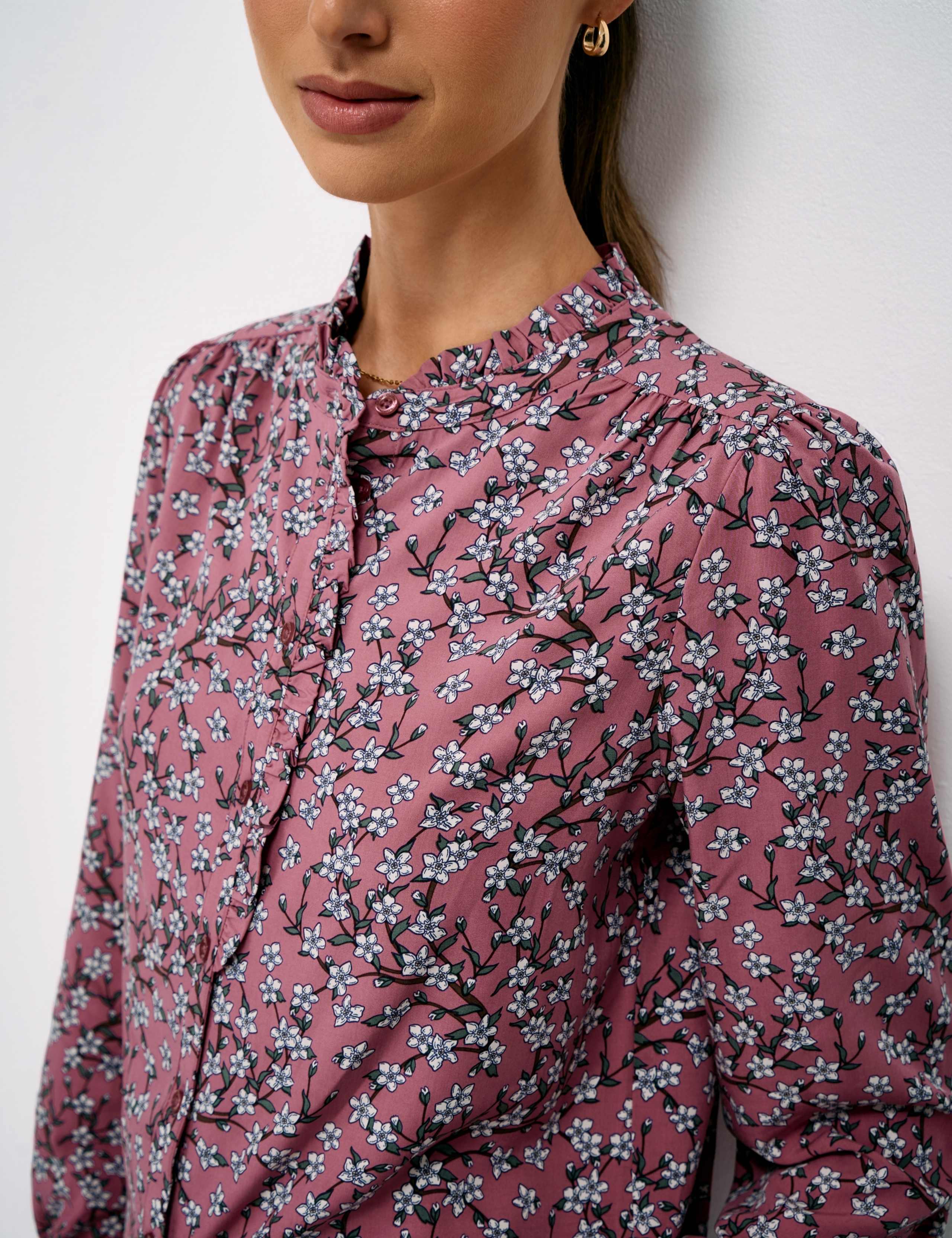 Floral Frill Button Through Relaxed Blouse 5 of 5