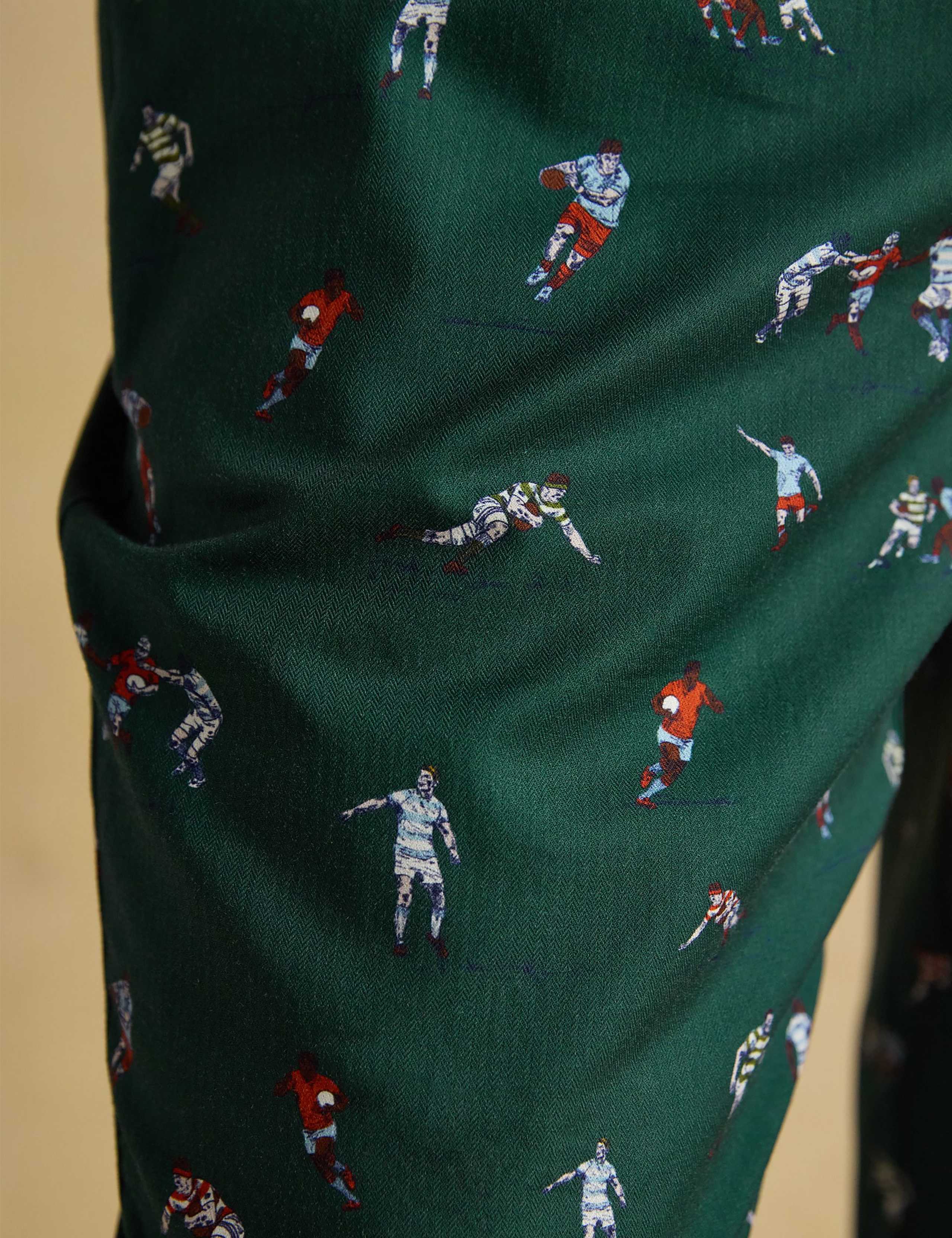 Pure Cotton Rugby Print Pyjama Bottoms 3 of 5