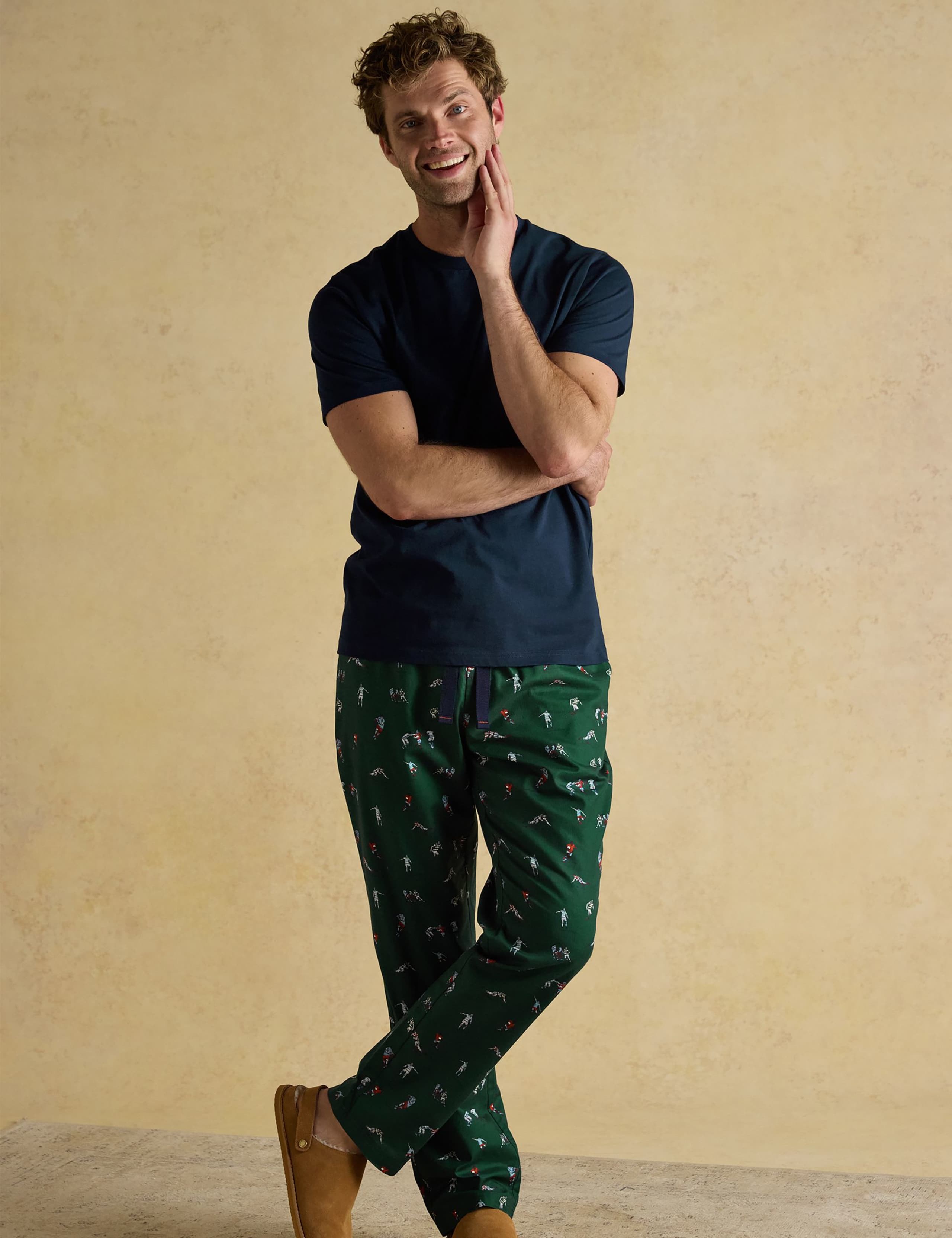 Pure Cotton Rugby Print Pyjama Bottoms 5 of 5