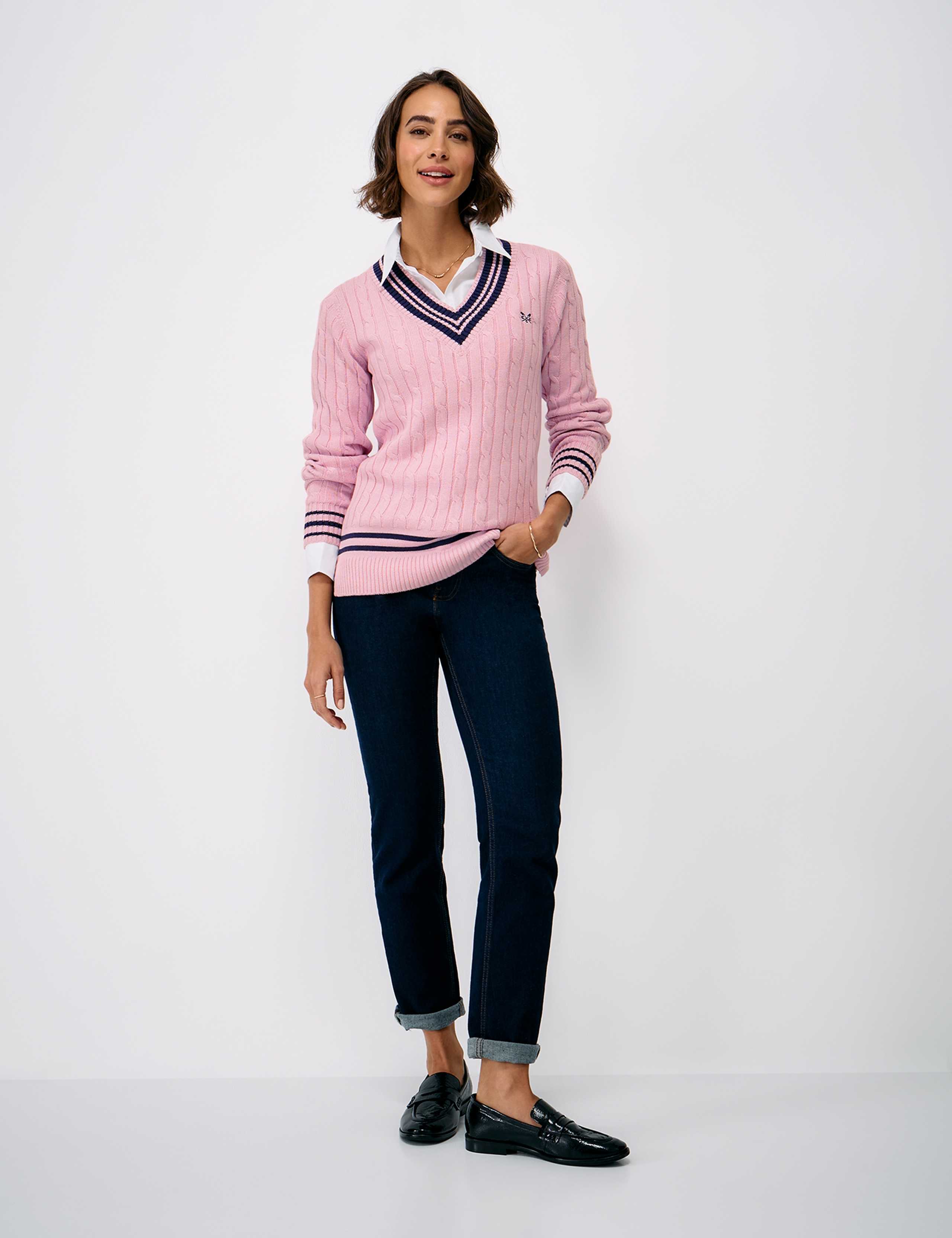 Cable V-Neck Cricket Jumper 4 of 5