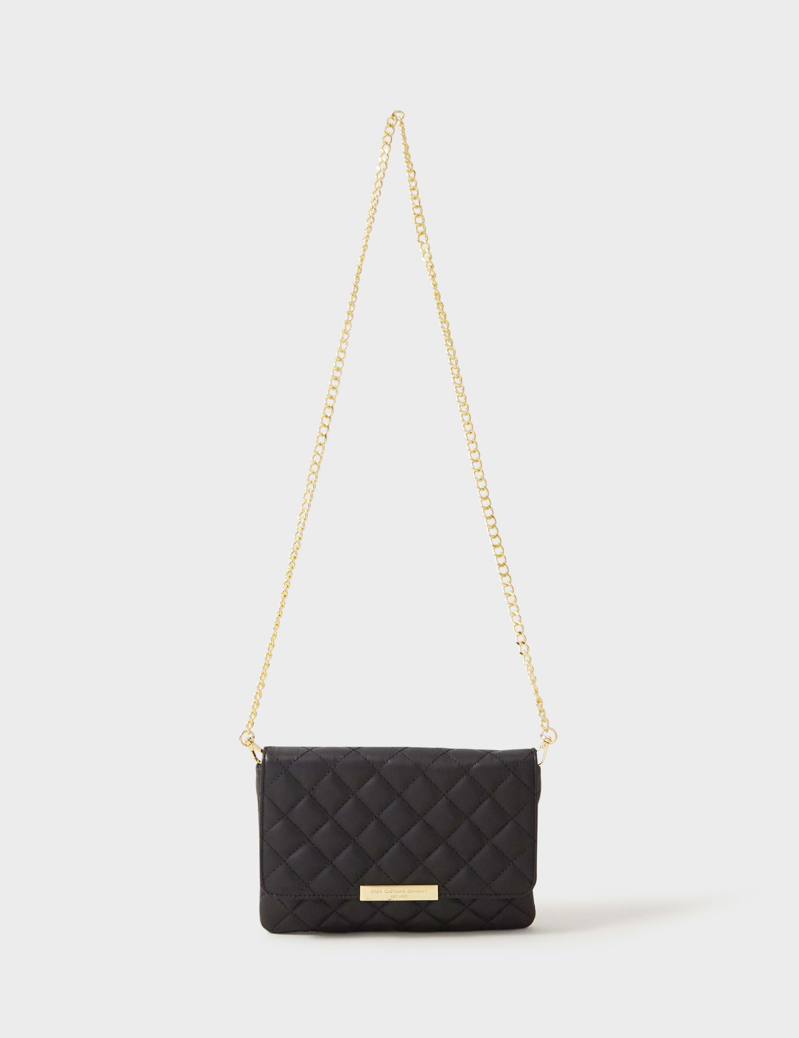 Leather Quilted Chain Strap Shoulder Bag 1 of 4