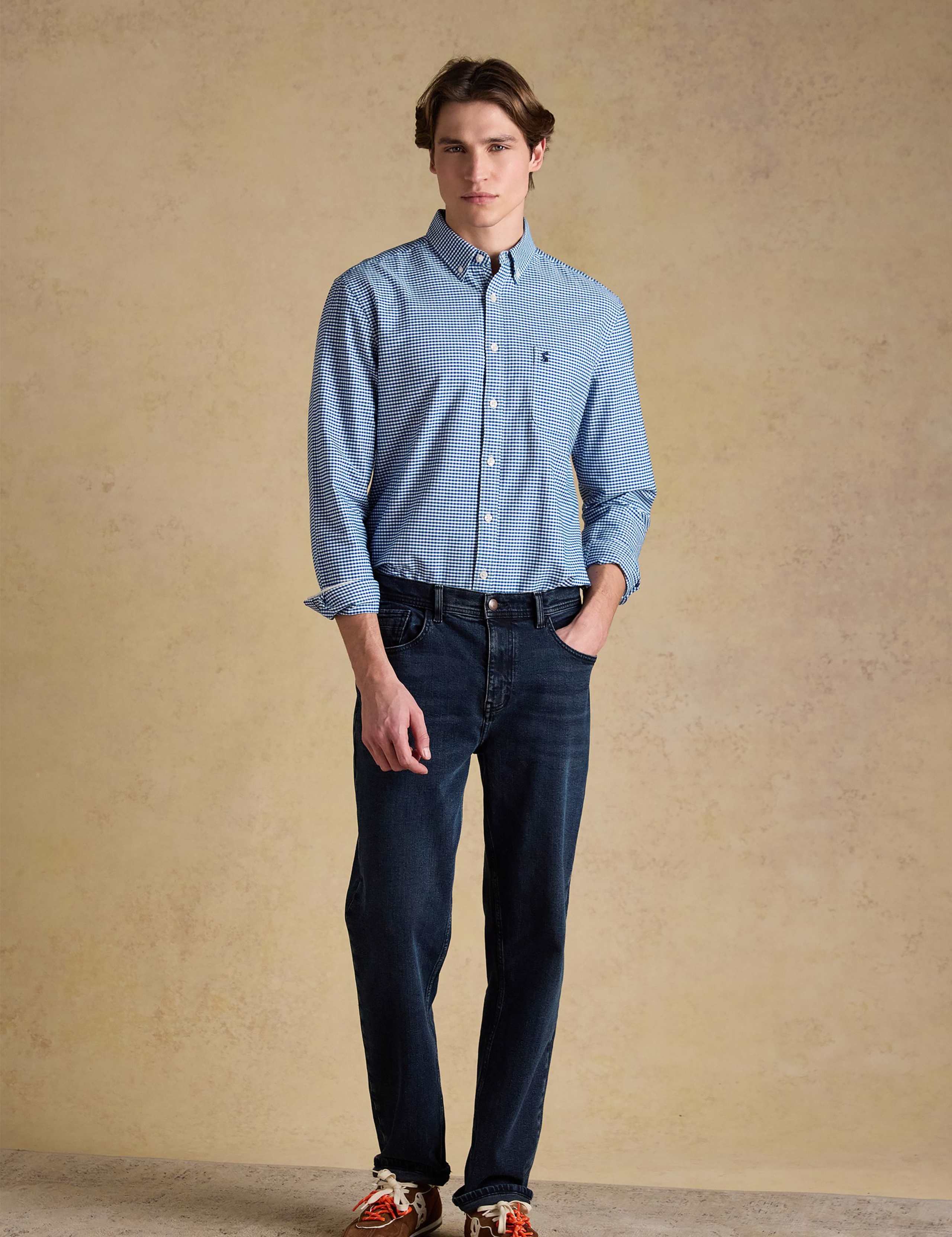 Pure Cotton Checked Oxford Shirt 2 of 7