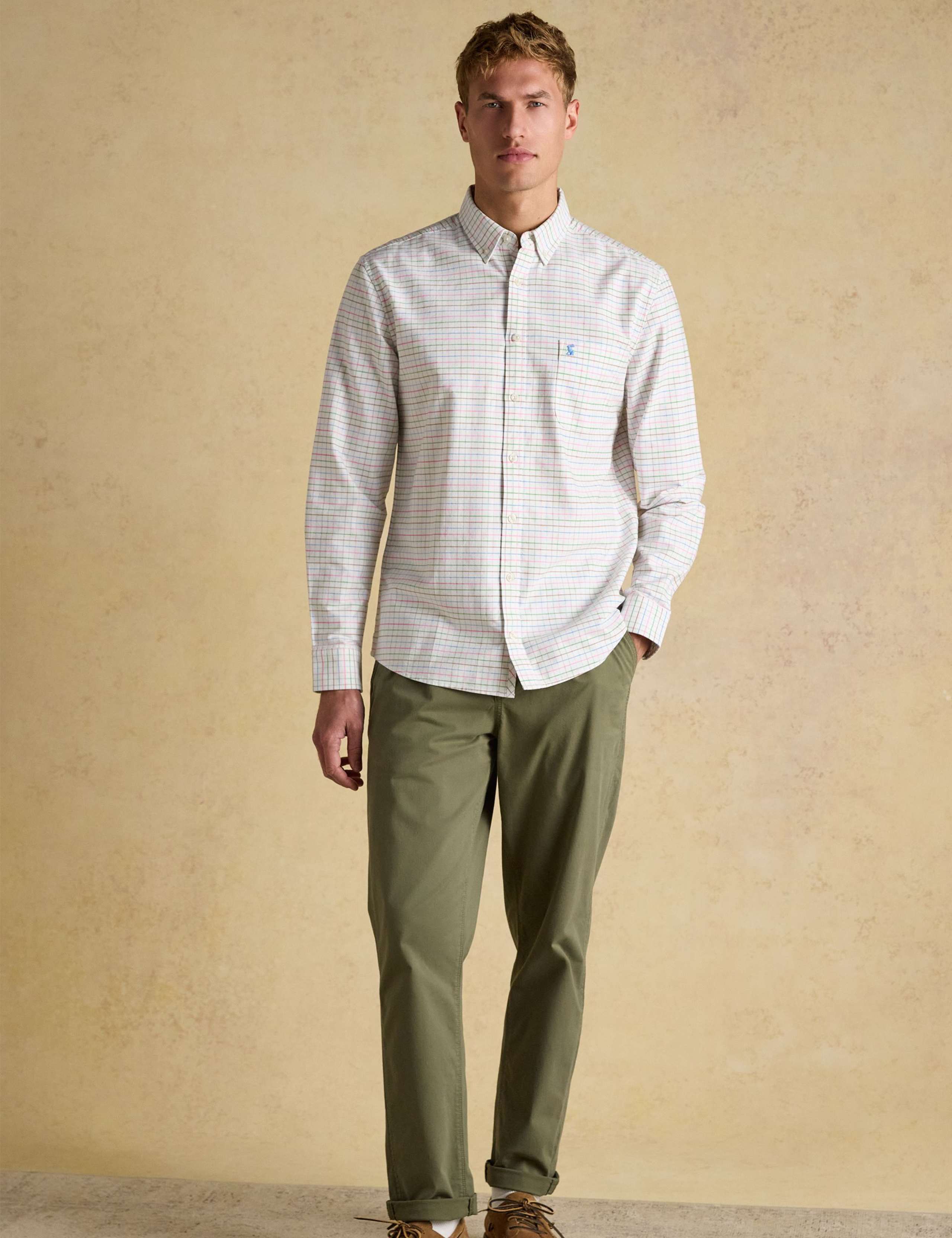Pure Cotton Checked Oxford Shirt 3 of 11