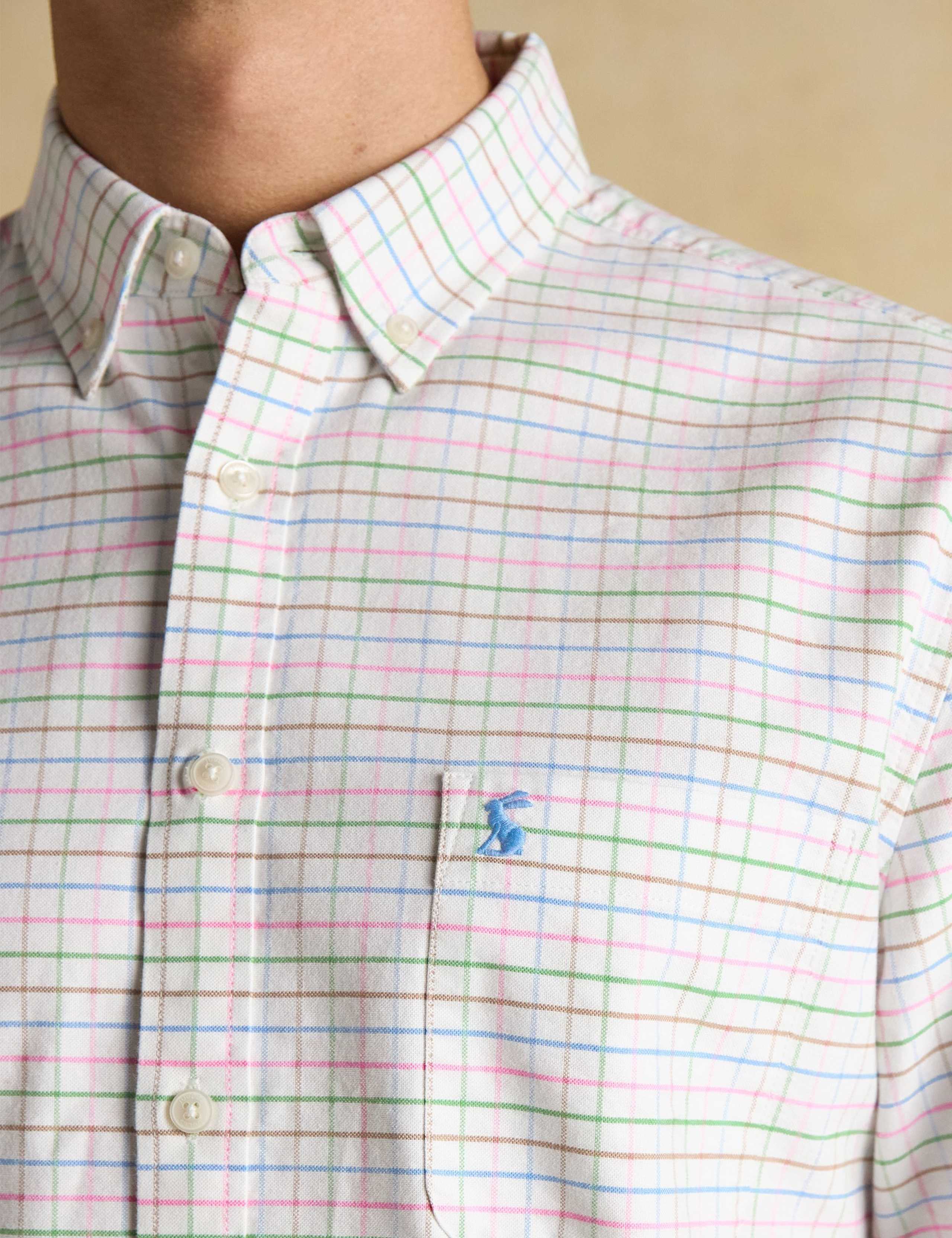 Pure Cotton Checked Oxford Shirt 7 of 11