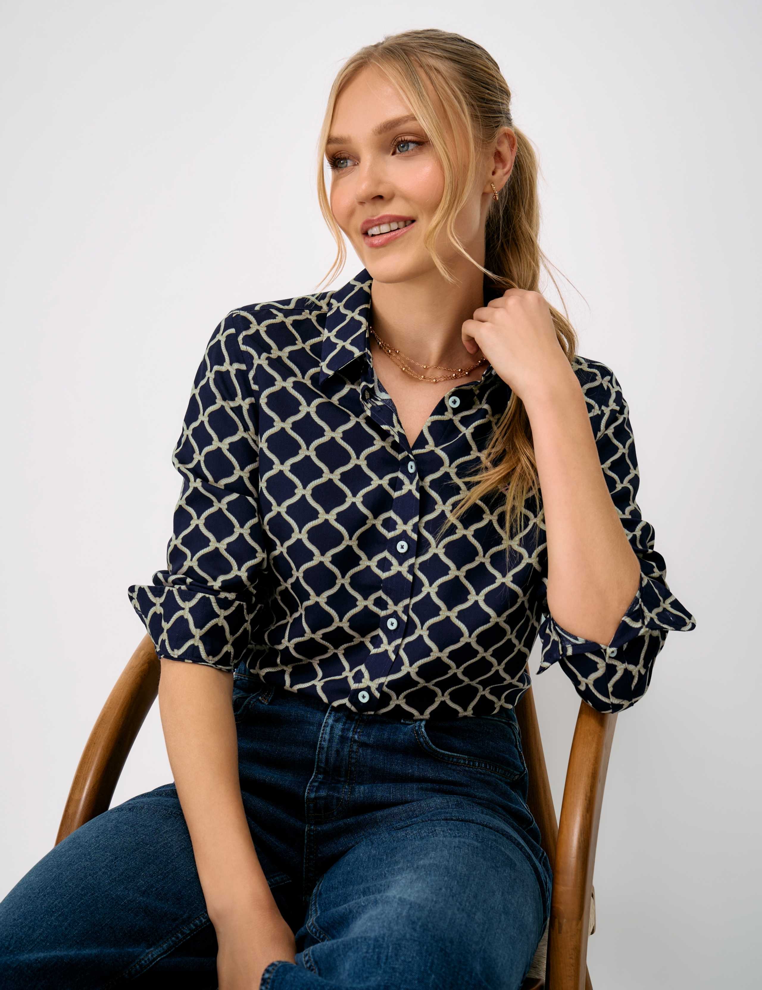 Lyocell Blend Printed Button Through Shirt 1 of 5