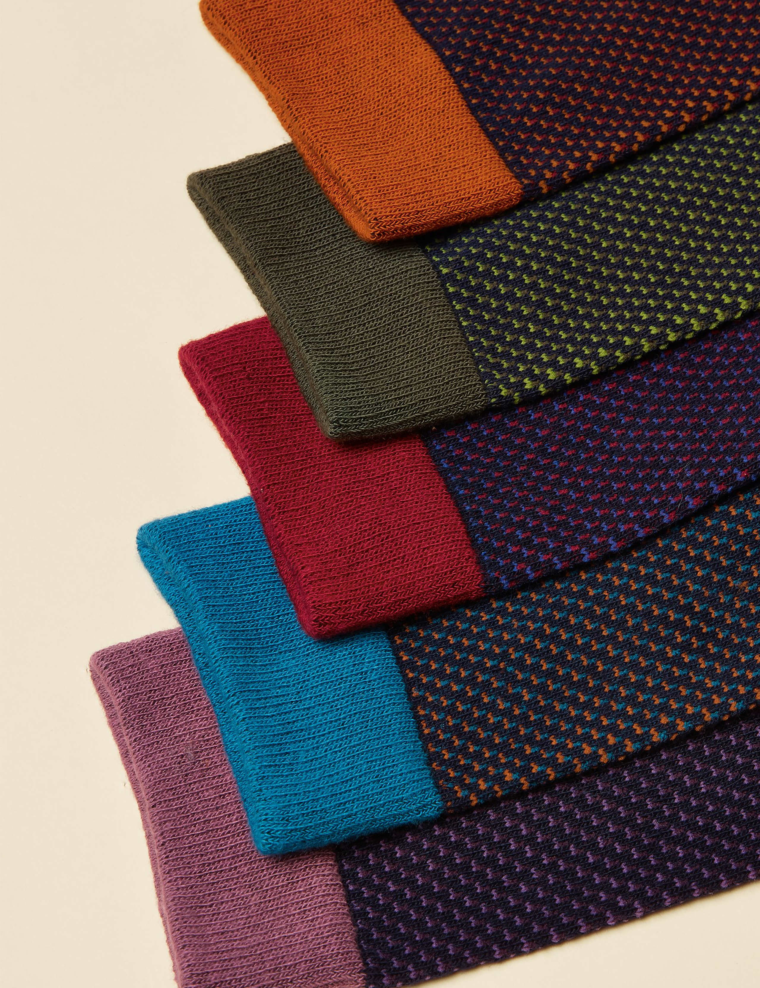 5 Pack Striped Cotton Rich Socks 2 of 3