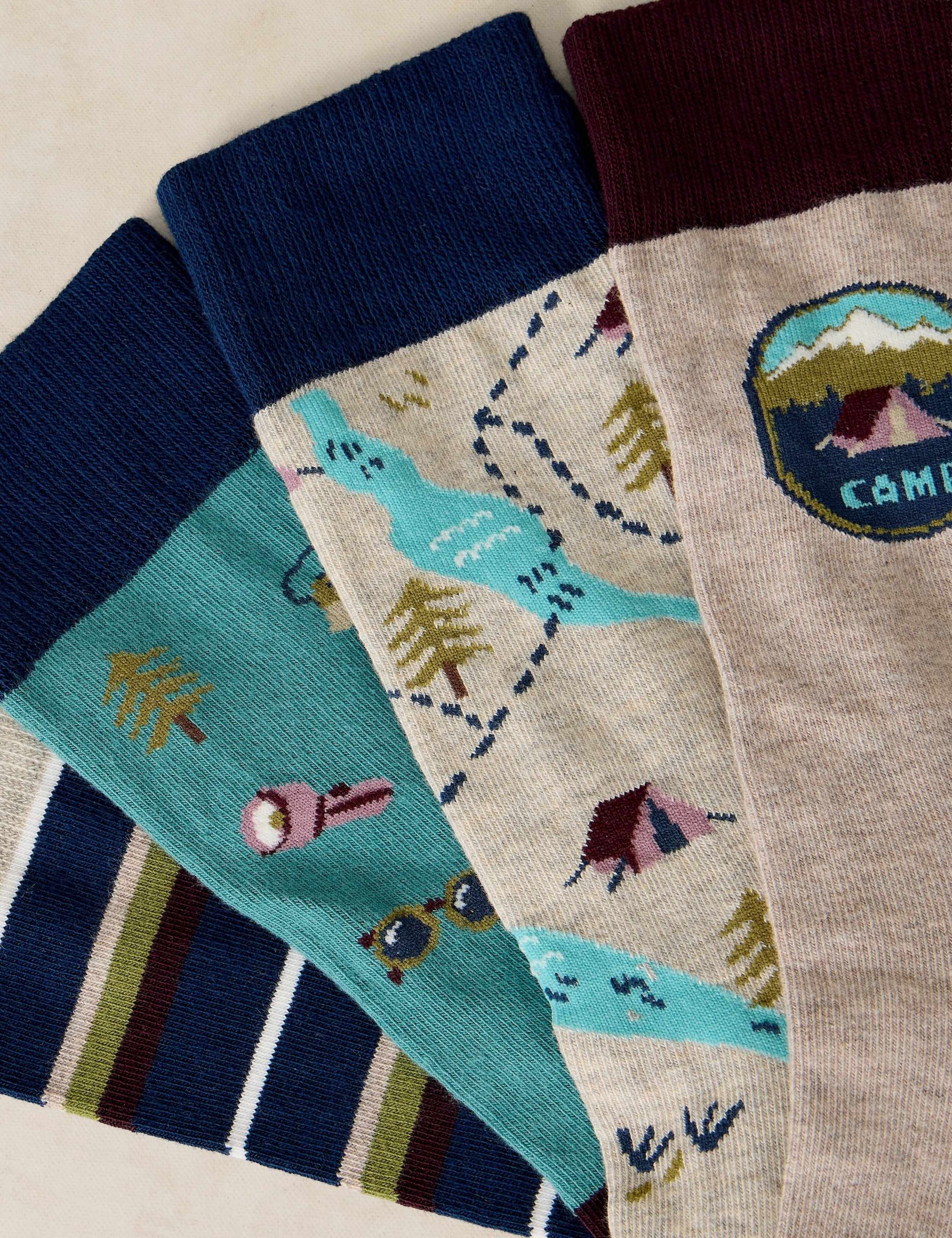 4 Pack Cotton Rich Printed Casual Socks 3 of 4