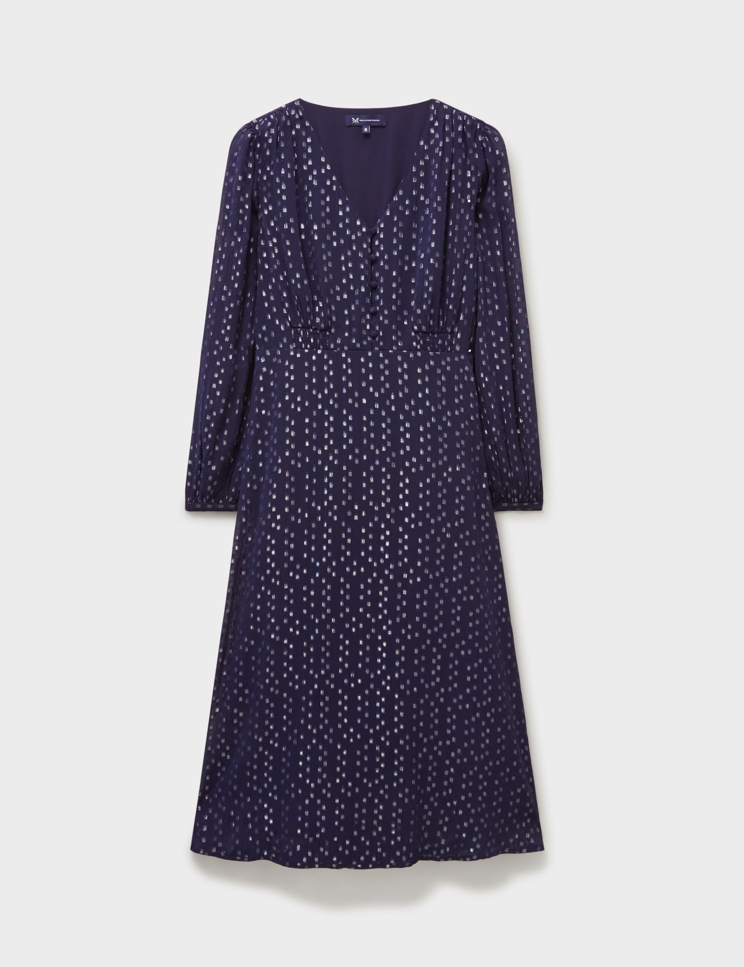 Metallic Jacquard Midi Skater Dress 2 of 5