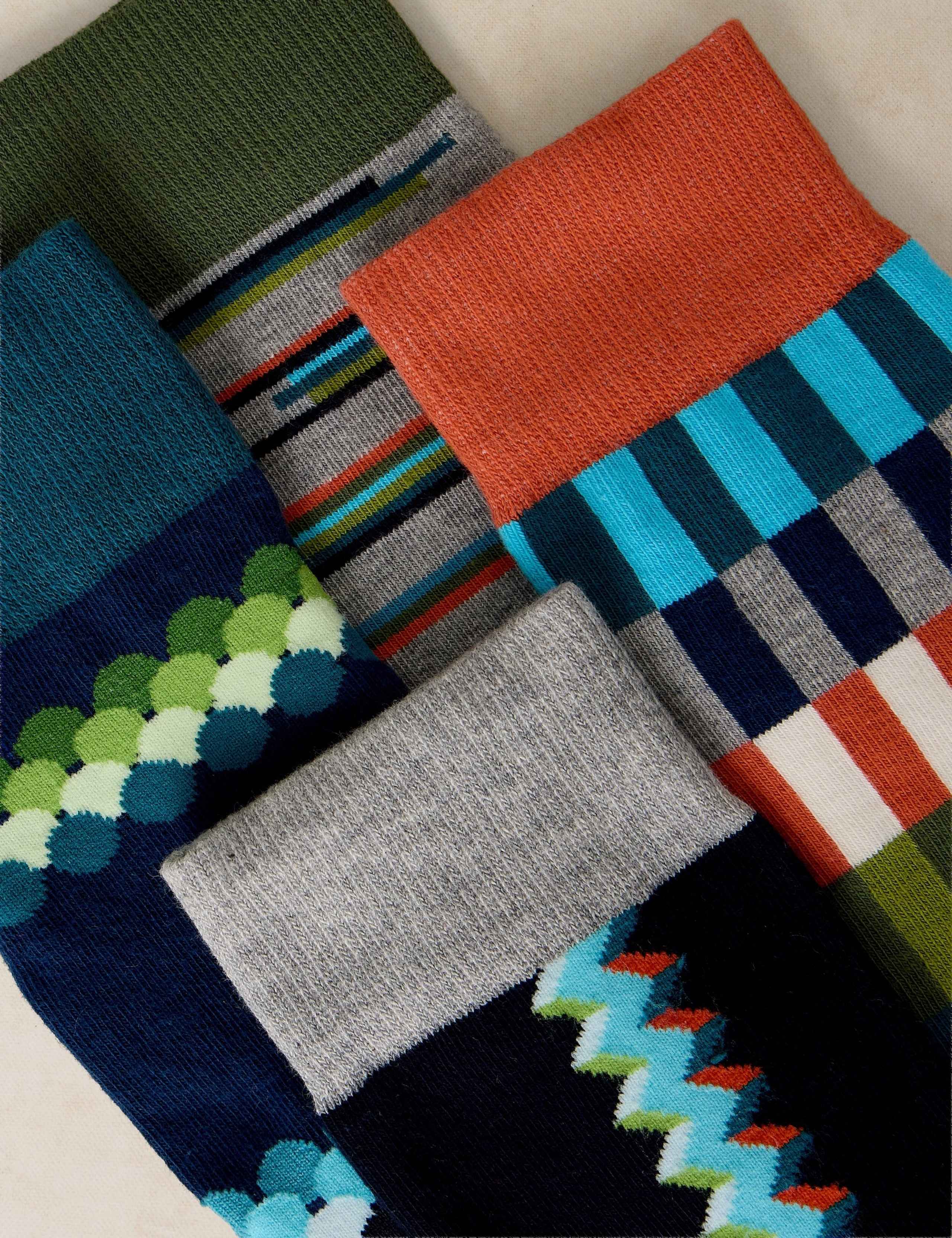 4 Pack Assorted Cotton Rich Socks 3 of 4